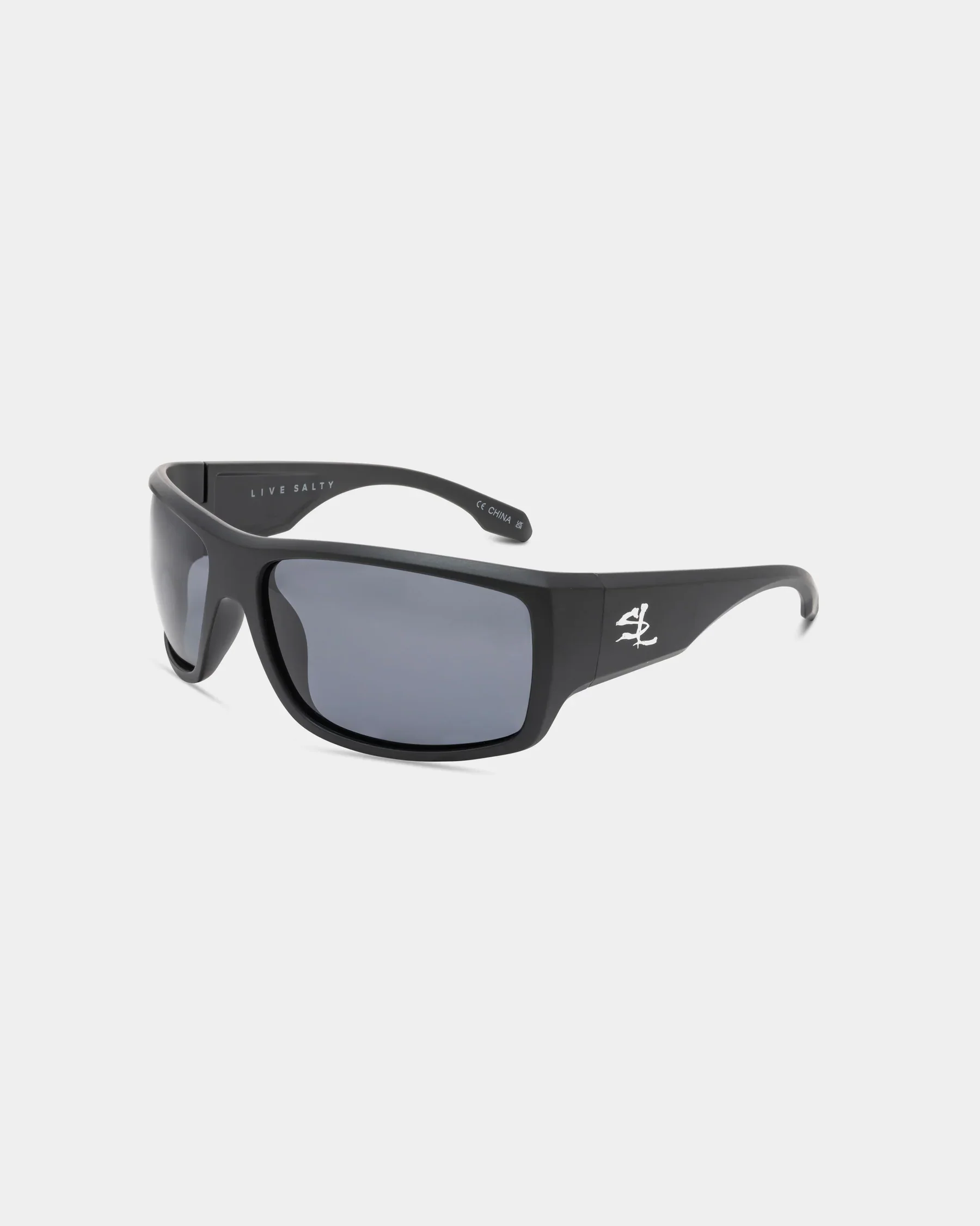 Powerful Salt Life Sunglasses Satin Black Frame Smoke TAC Polarized Lens SL-024-010108 Solid