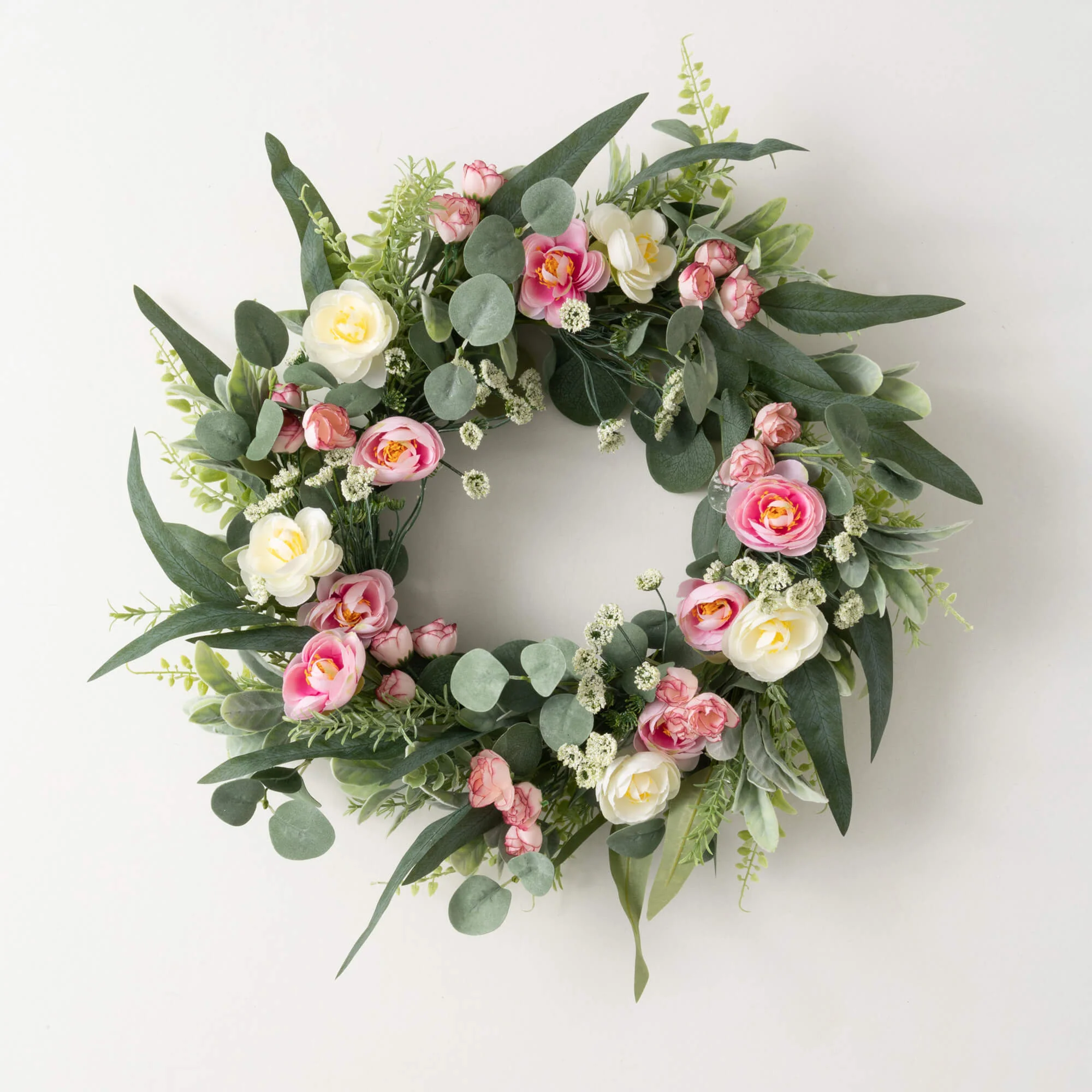 Traditional 24 Ranunculus Mini Blossom Wreath Prestigious