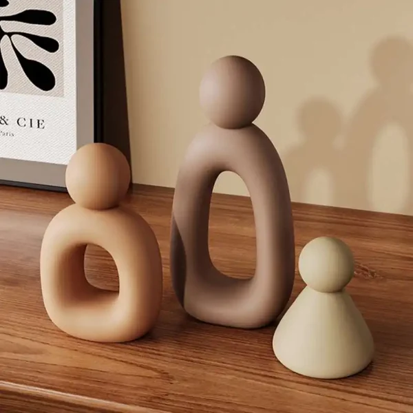 Enhanced Modern Abstract Family Sculpture Set Professional