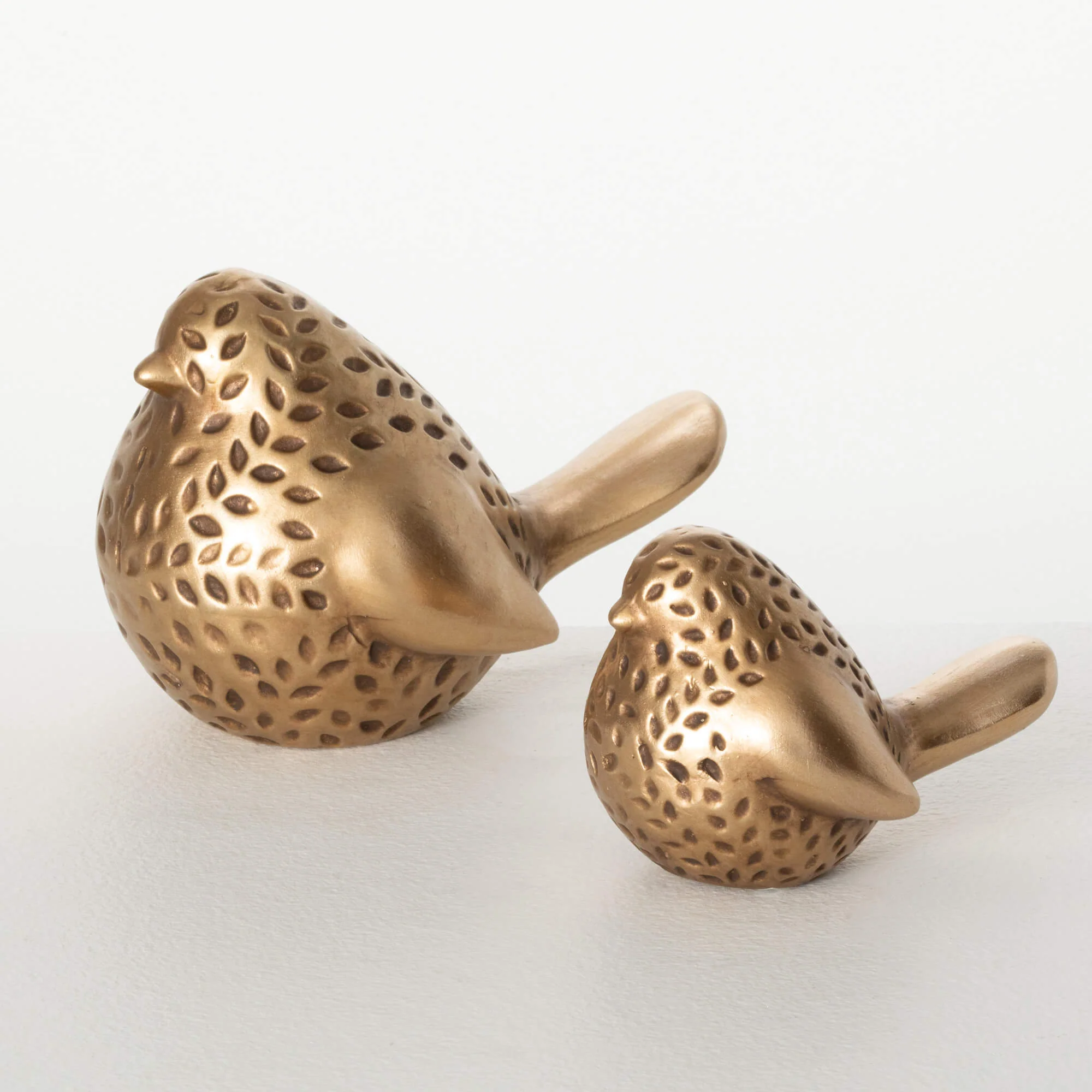 Soft Golden Ceramic Bird Figurine Functional