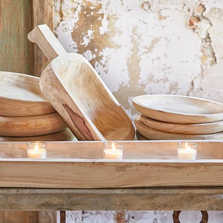 Lightweight Natural Wood Rectangle Tray 26 Top-Quality