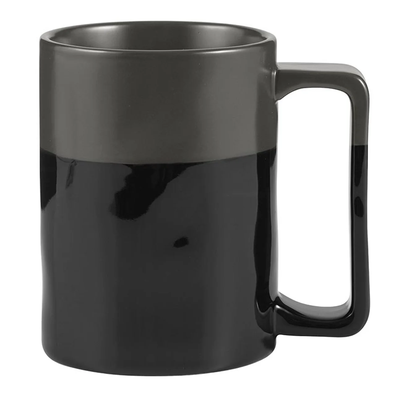 Minimalist Coffee Mug with Wide Handle Matte Glossy Black Proven