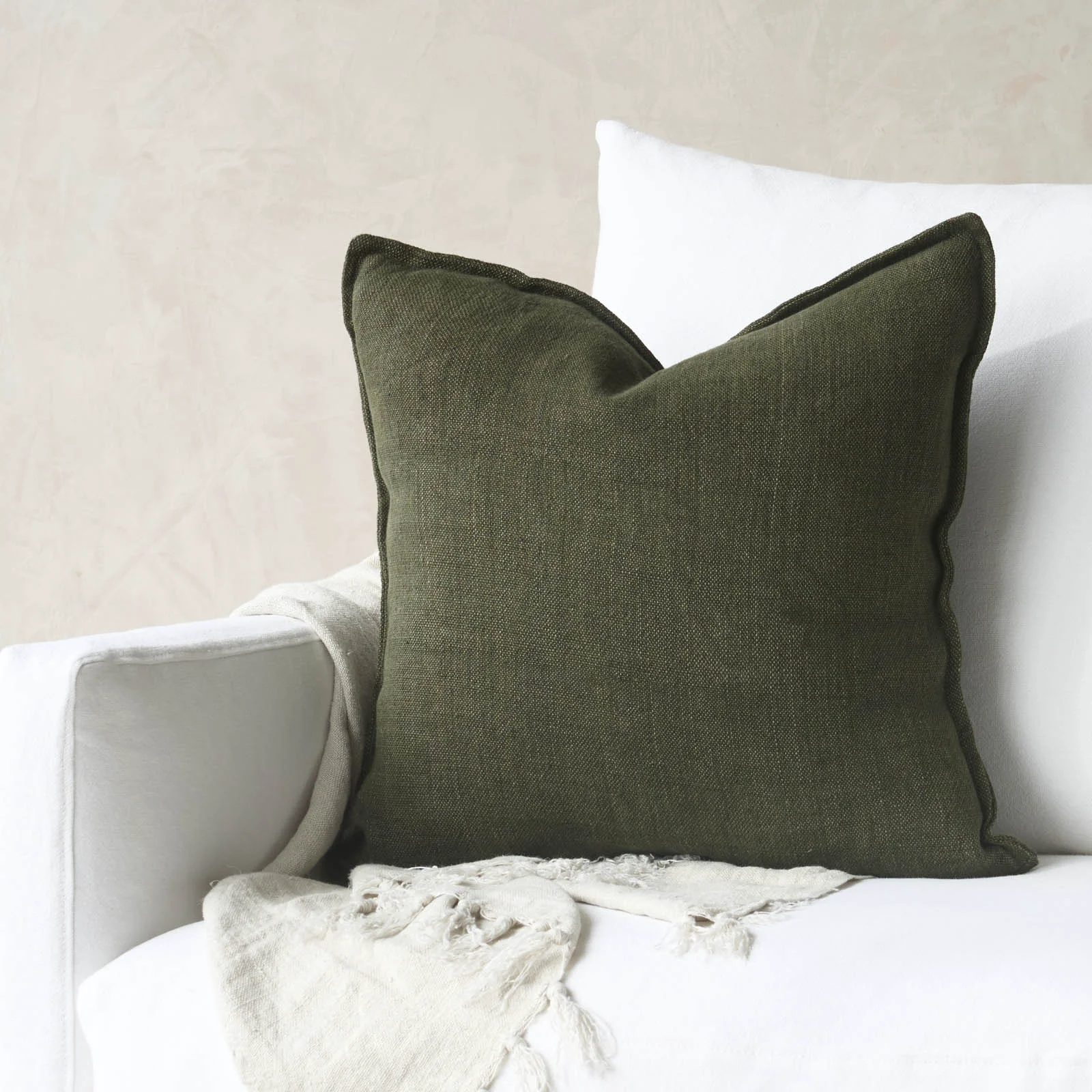 Soft Flaxmill Cushion Winter Moss 50 x 50cm Specialty