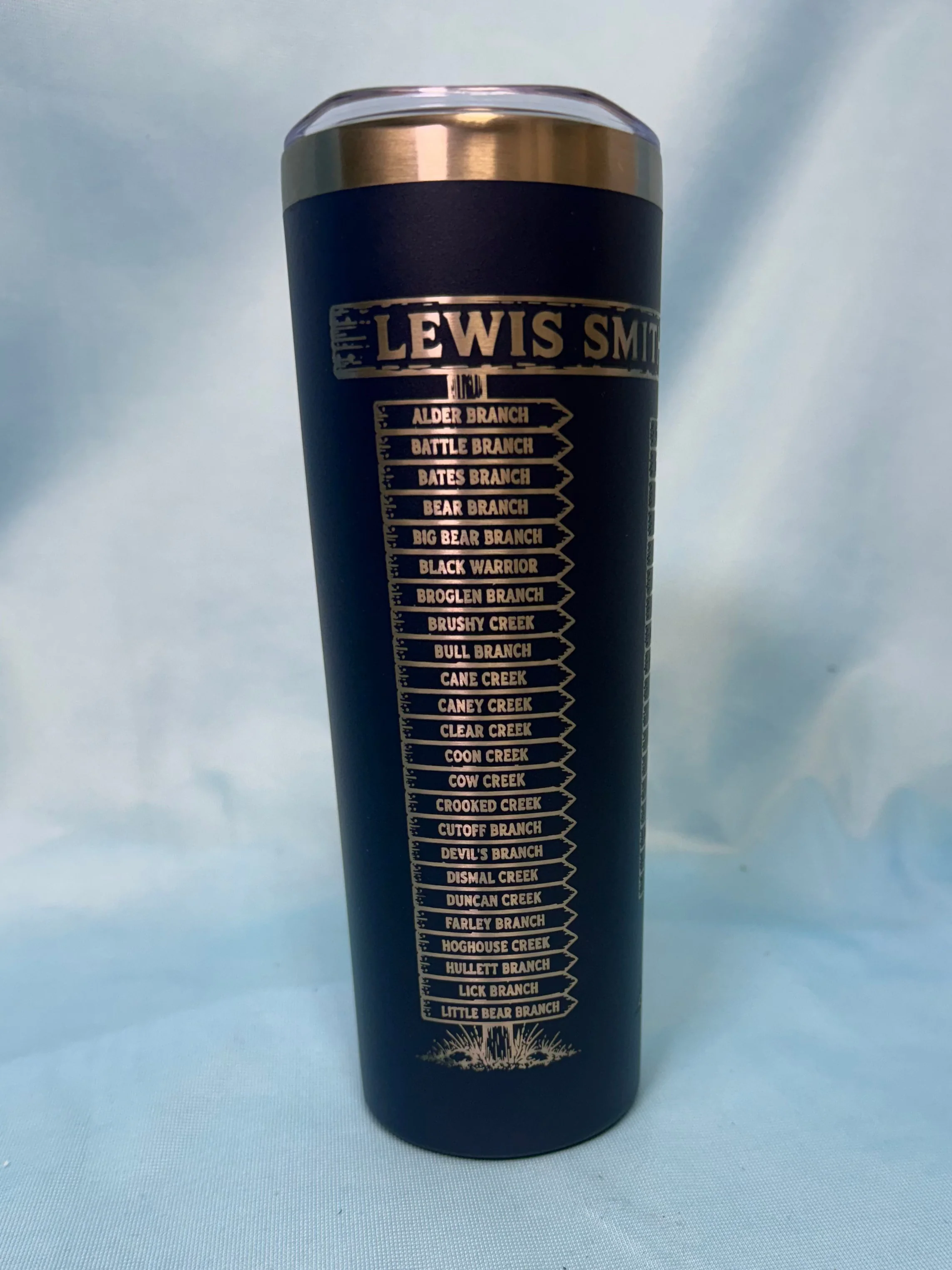 Green Smith Lake 20oz Skinny Tumbler – Creeks Branches Signpost Optimized