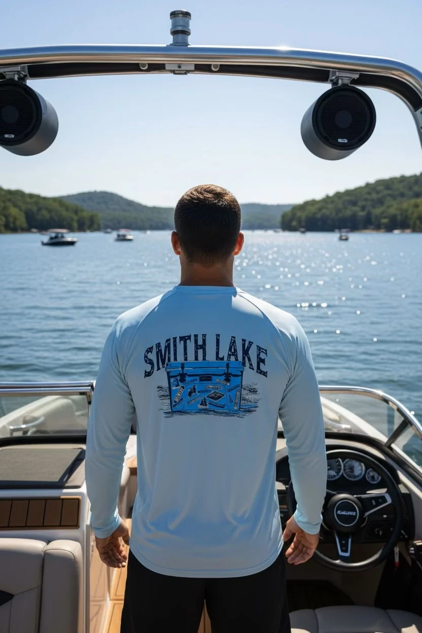 Exclusive Chilling on Smith Lake Performance Shirt by The Lake Co. Premium