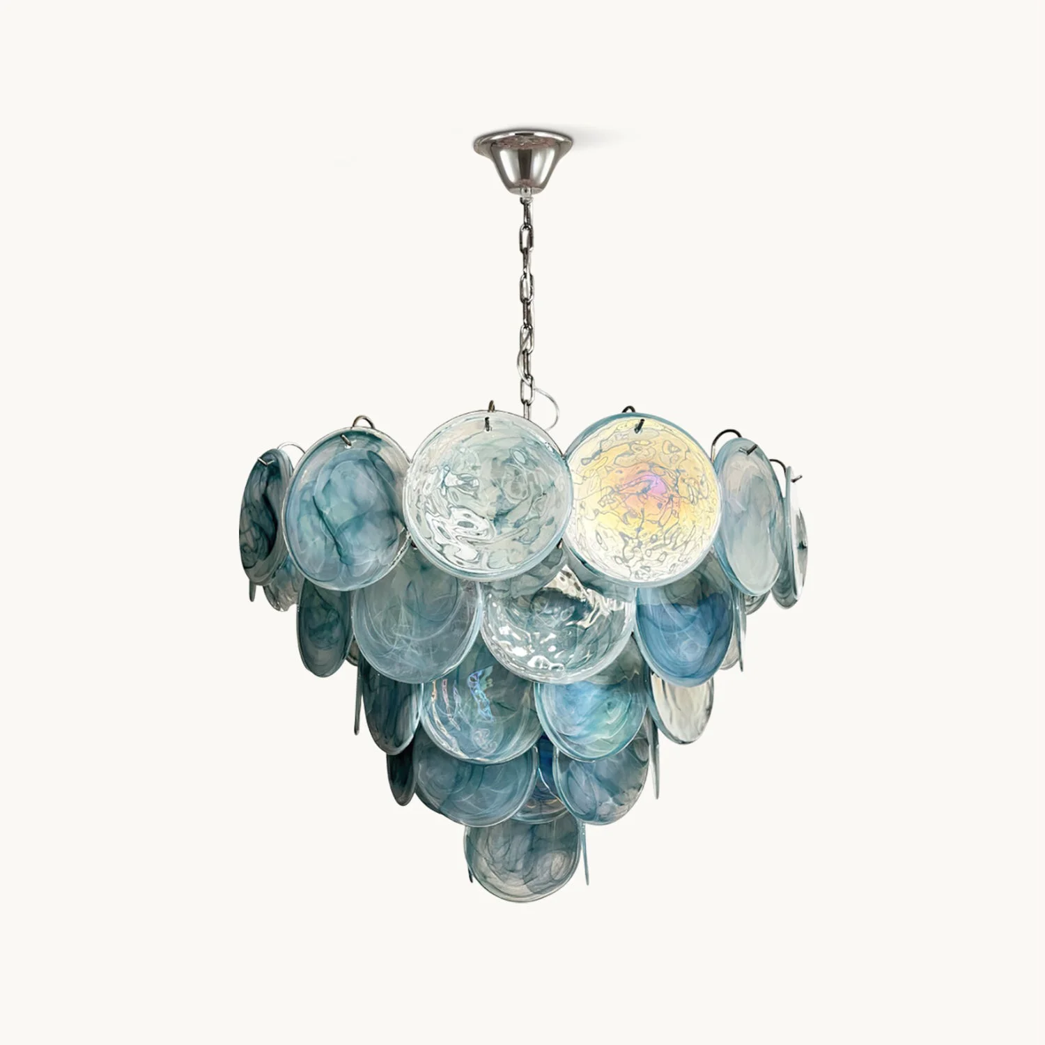 Fast Camisa Disc Glass Chandelier Minimalist