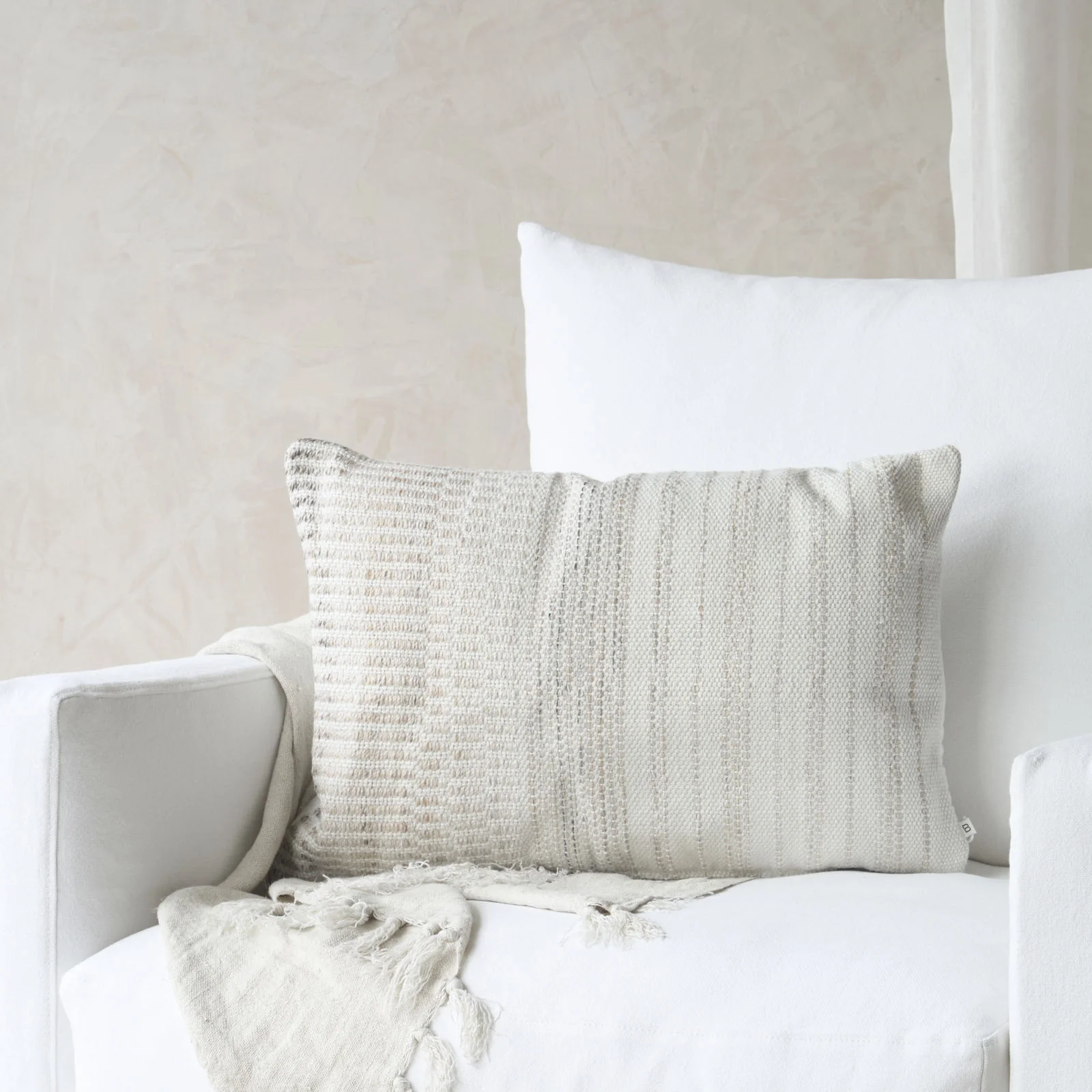 Expertly Made Sonnet Lumbar Outdoor Cushion Almond 40 x 60cm Carefully Designed