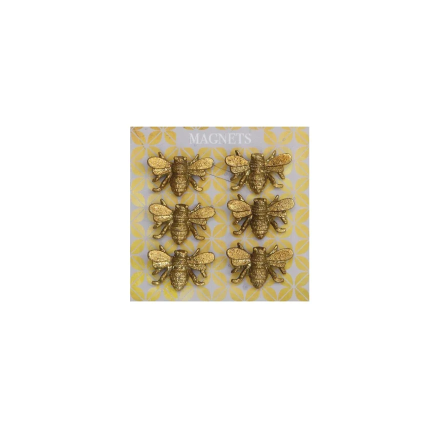 Recyclable Gold Bee Magnets Set of 6 Smart
