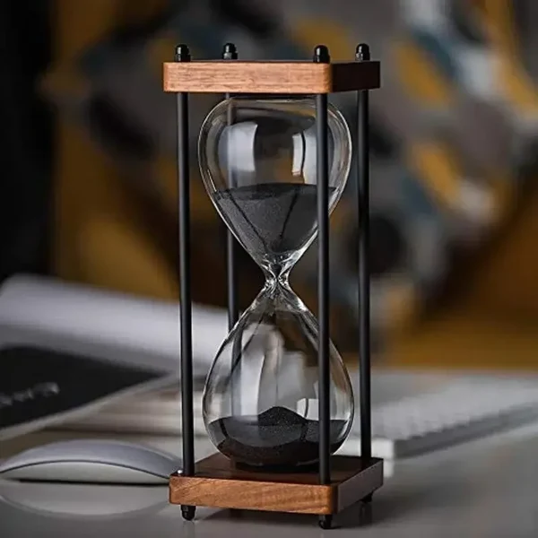 Pure Large 60-Minute Metal Glass Hourglass Sand Timer Crafted