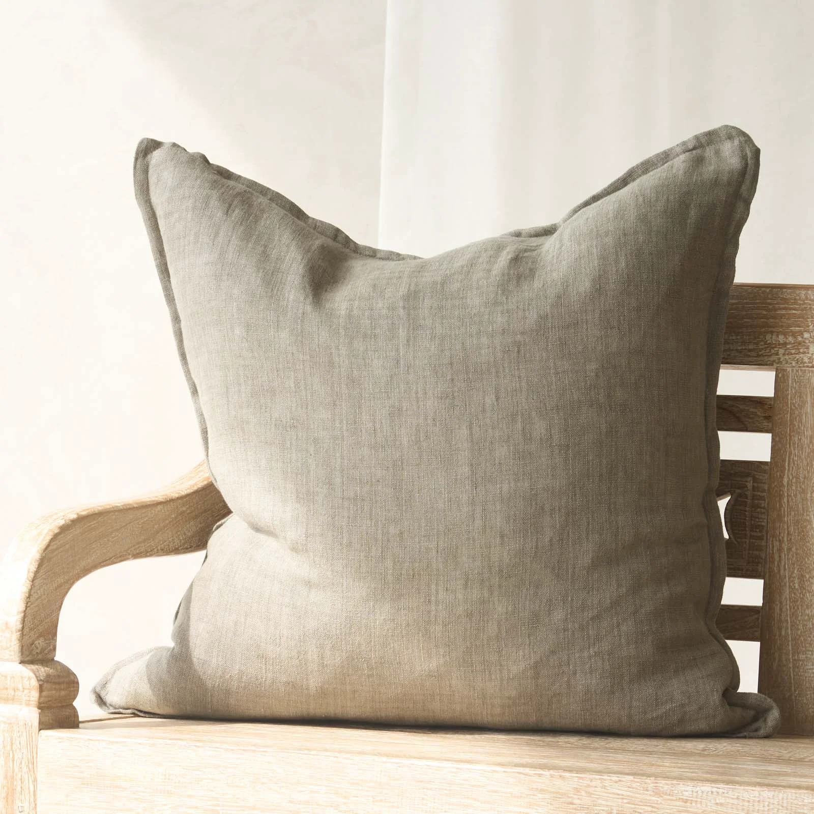 Verified Cassia Cushion Greige Detailed