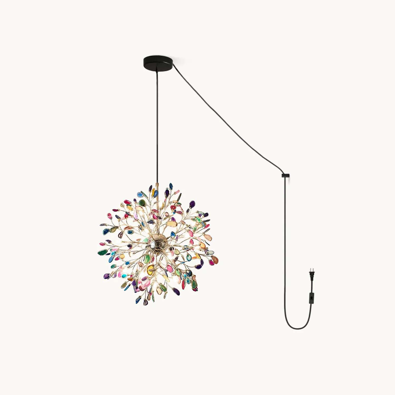 Original Modern Agate Plug In Chandelier Secure