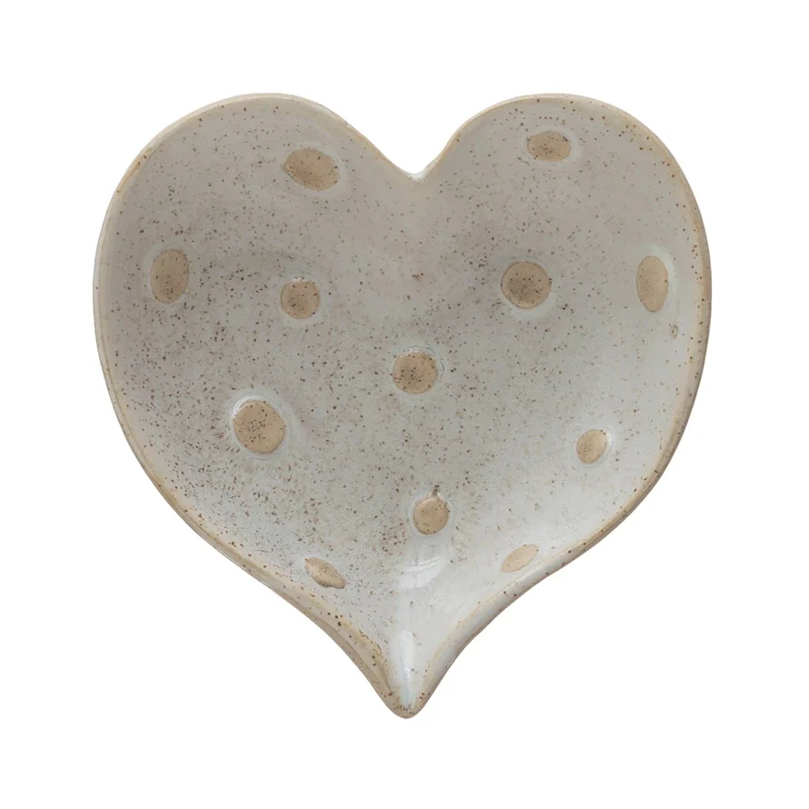 Expertly Made Stoneware Heart Shaped Dish Recyclable