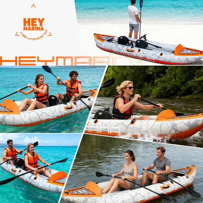 Natural BM 12’6 Inflatable Tandem Fishing Kayak with Drop-Stitch Floor Quality