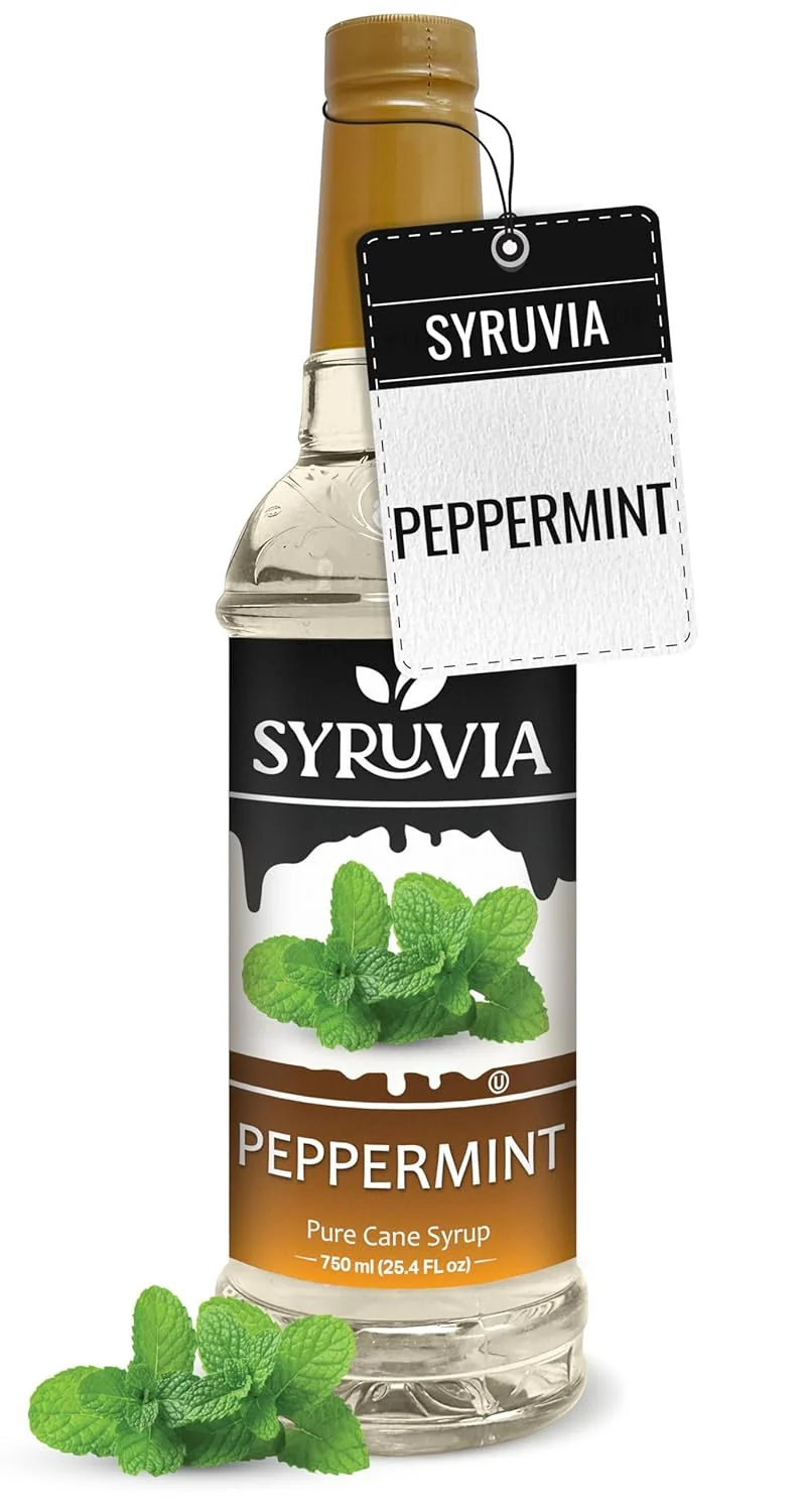 Durable Syruvia Peppermint Syrup for Coffee 25.4 Ounces Peppermint Flavoring for Coffee Original
