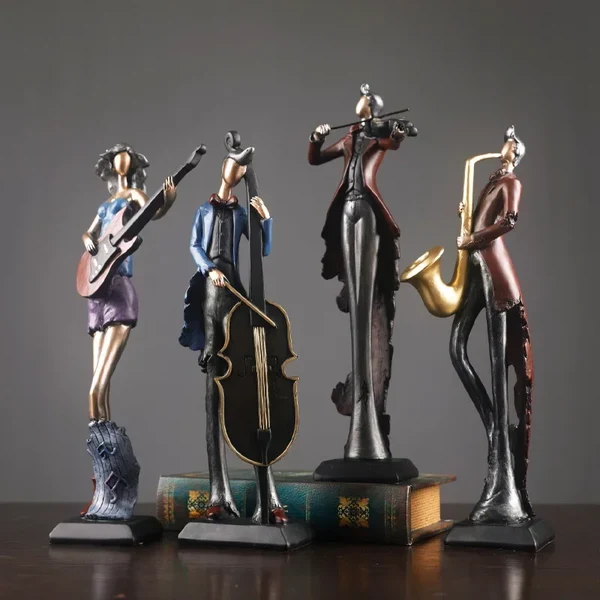 Sustainable Vintage Musical Instrument Resin Figurine Sculpture Home Décor Advanced