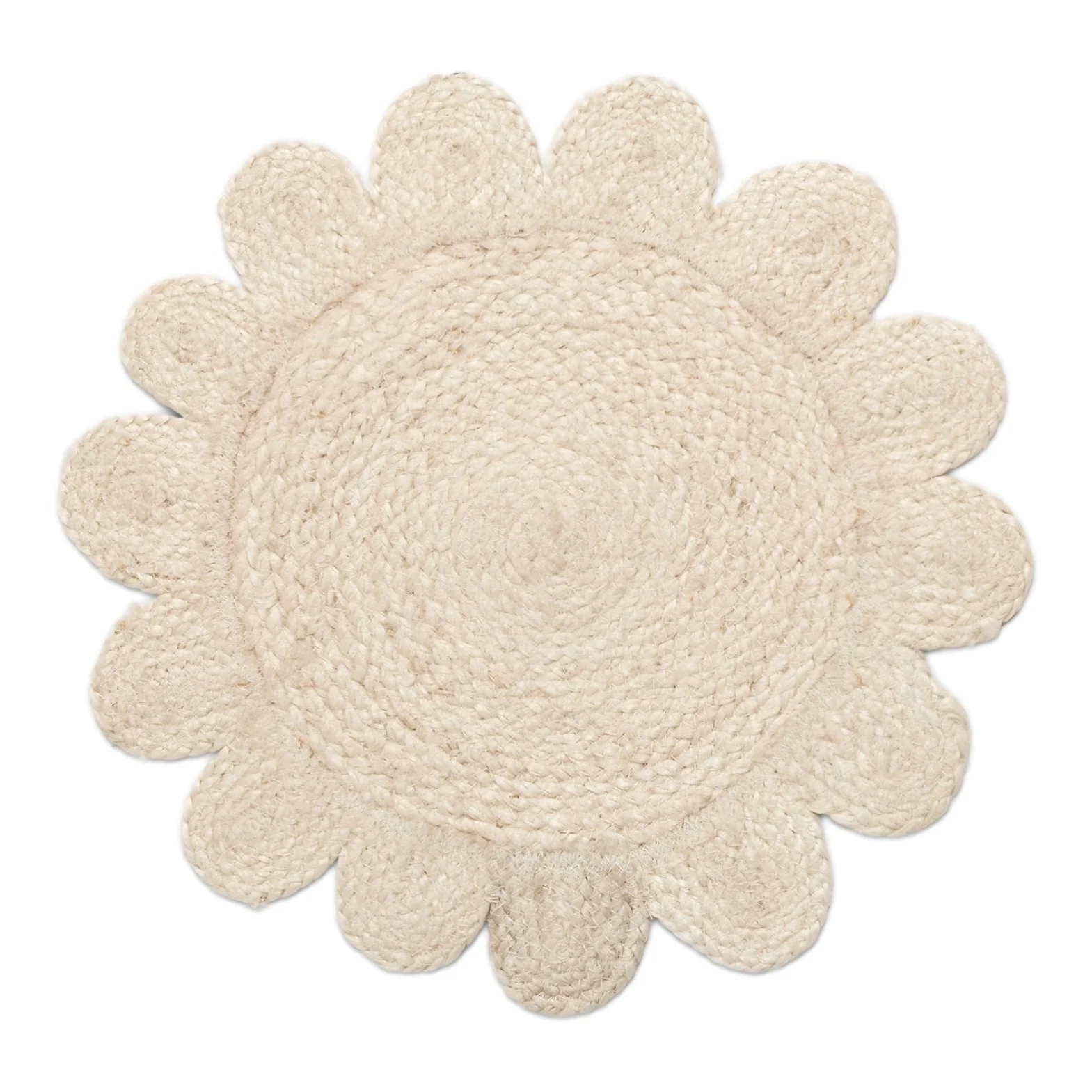 Dependable Placemat Jute Scallop Edge – White First-Class