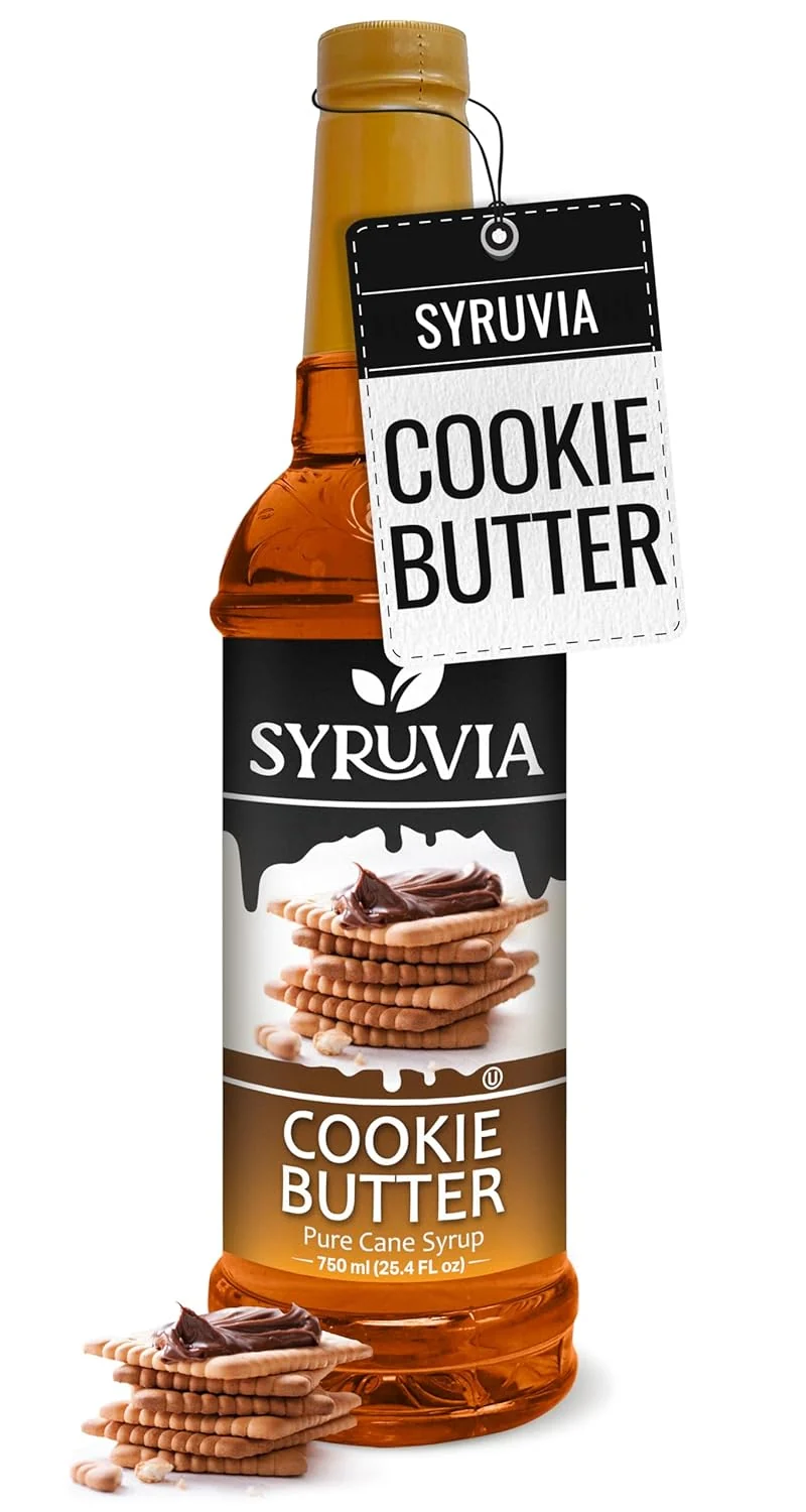 Excellent Syruvia Cookie Butter Coffee Syrup – 25.4 fl oz. Kosher and Gluten-. I for Enhancing Drinks Sodas Shakes Desserts and More. Outstanding
