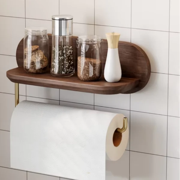 Trusted Walnut-Style Metal Tissue and Paper Towel Holder Safe