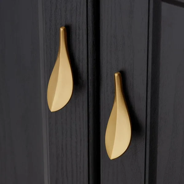 First-Class Nordic Solid Brass Gold Leaf Cabinet Knob Recyclable