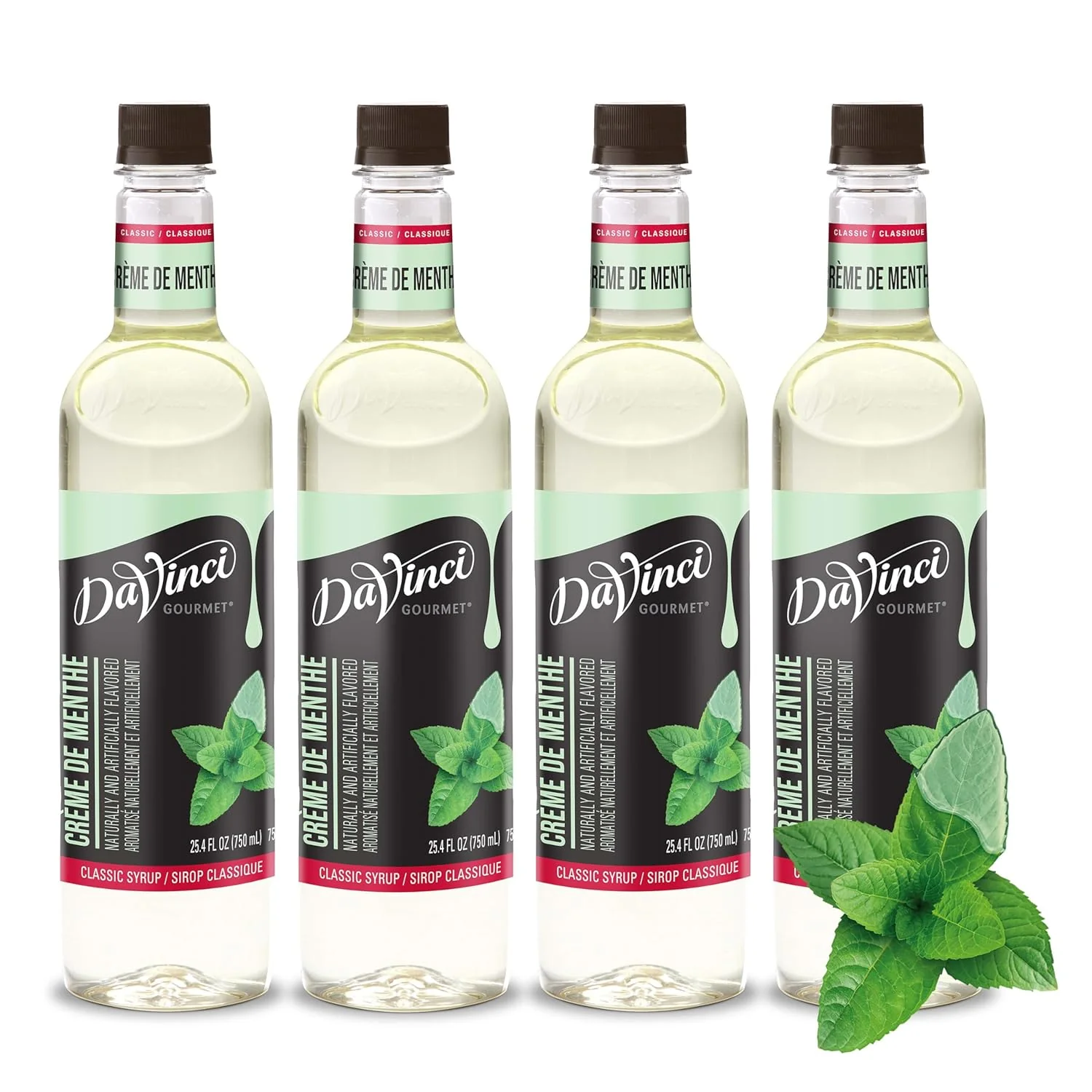 Powerful DaVinci Gourmet Classic Crème De Menthe Syrup 25.4 Fluid Ounces Pack of 4 Professional