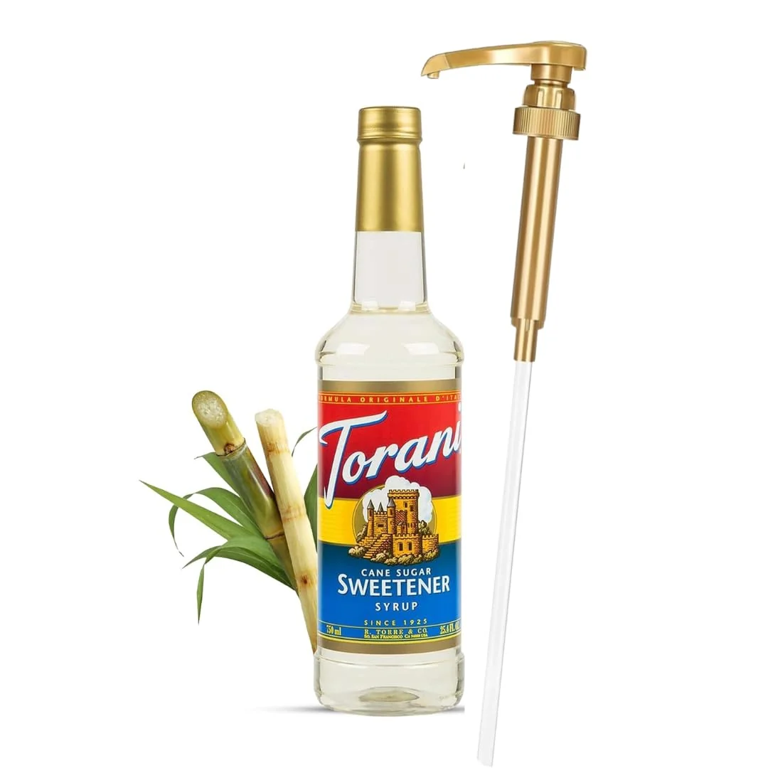 Fast Jimoco® Syrup Pump Dispenser Torani® Cane Sugar Syrup 25.4 oz – Coffee Syrup Pump Flavoring Bundle Responsible