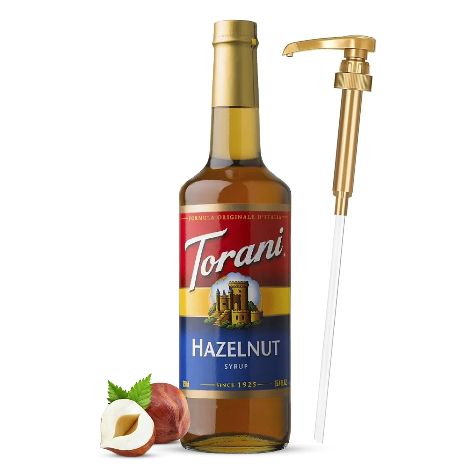 Green Jimoco® Syrup Pump Dispenser Torani® Hazelnut Syrup 25.4 oz – Coffee Syrup Pump Flavoring Bundle Premium