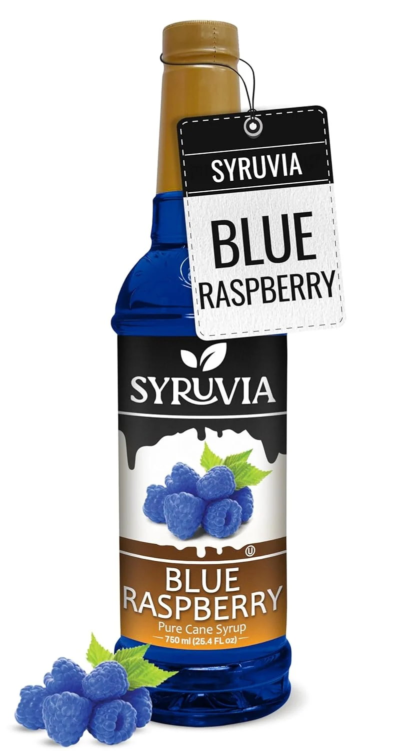 Quality Syruvia Blue Raspberry Syrup 25.40 Ounces Blue Raspberry Flavoring Syrup – Kosher Gluten- I for Elevating Beverage Adventures Exclusive