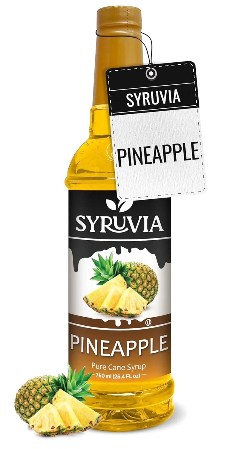 Certified Syruvia Pineapple Syrup for Drinks 25.4 Ounces Pineapple Flavoring Syrup Artisan