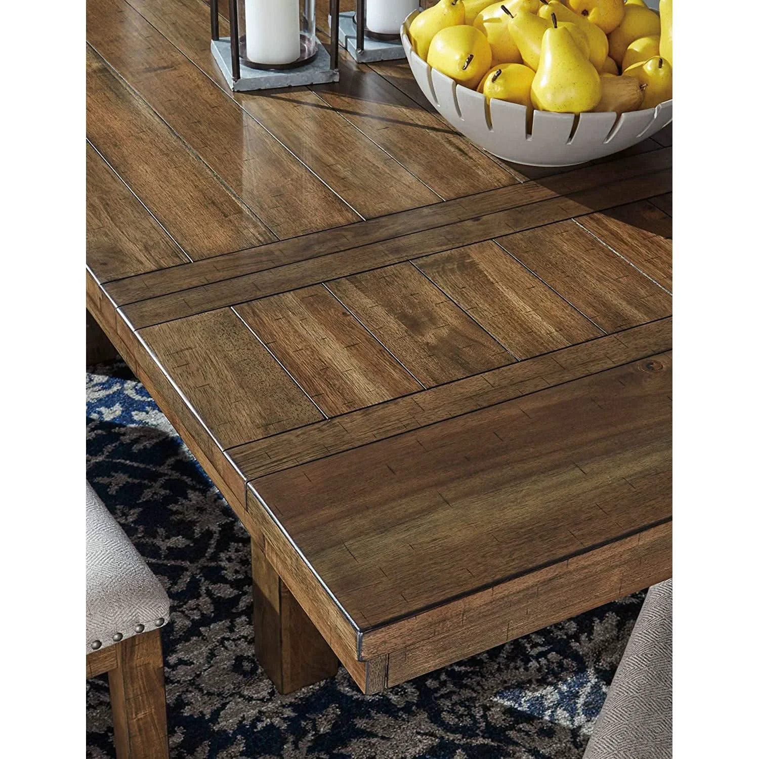 Outstanding Farmhouse Dining Extension Table Seats 8 Distressed Nutmeg Breathable