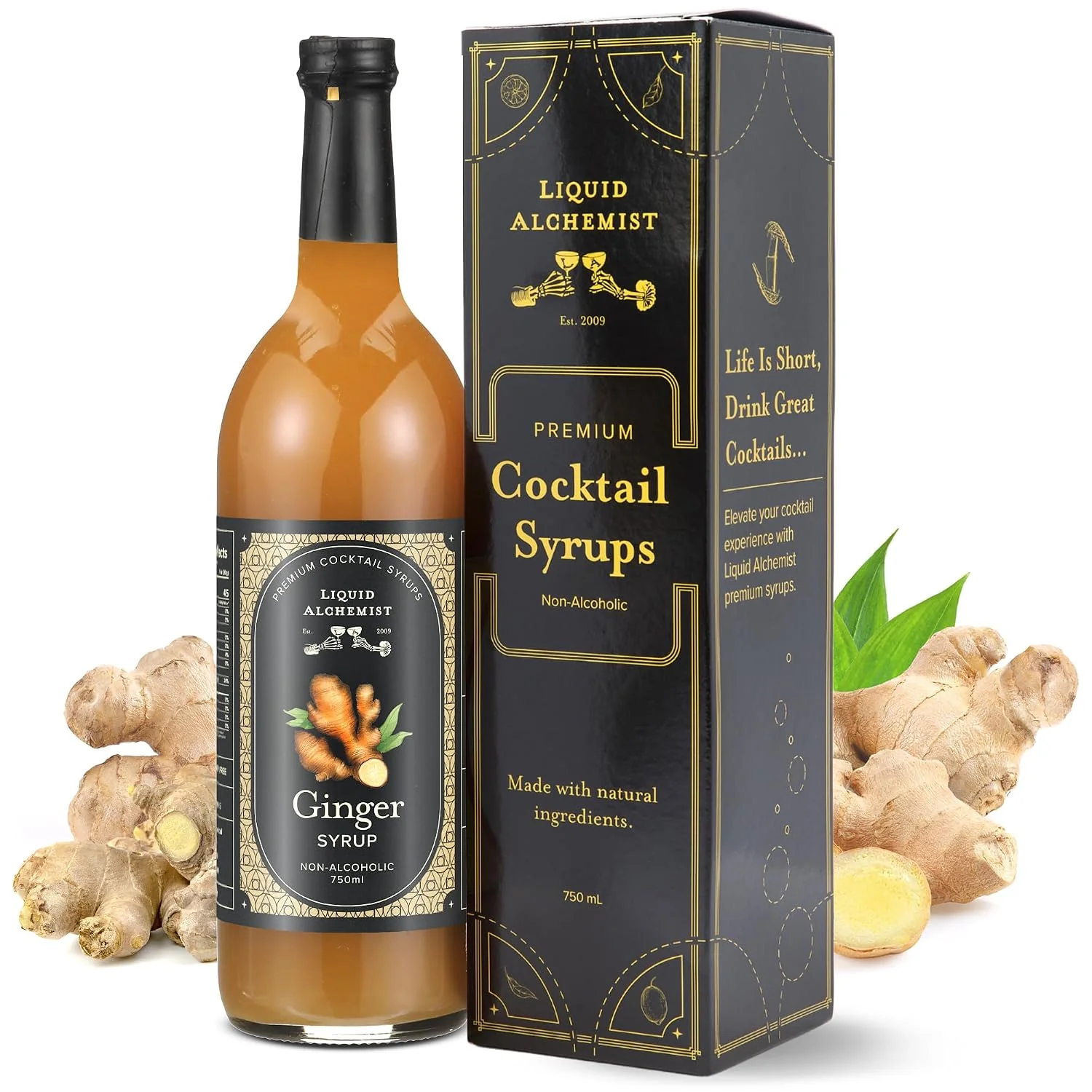 Sophisticated Liquid Alchemist Ginger Syrup for Cocktails Ingredients Make our Liquid Ginger Puree for Cocktails the Moscow Mule Syrup Small Batch Non-GMO amp Vegan 25.4 oz Drink Mixer Pack of 1 Elite