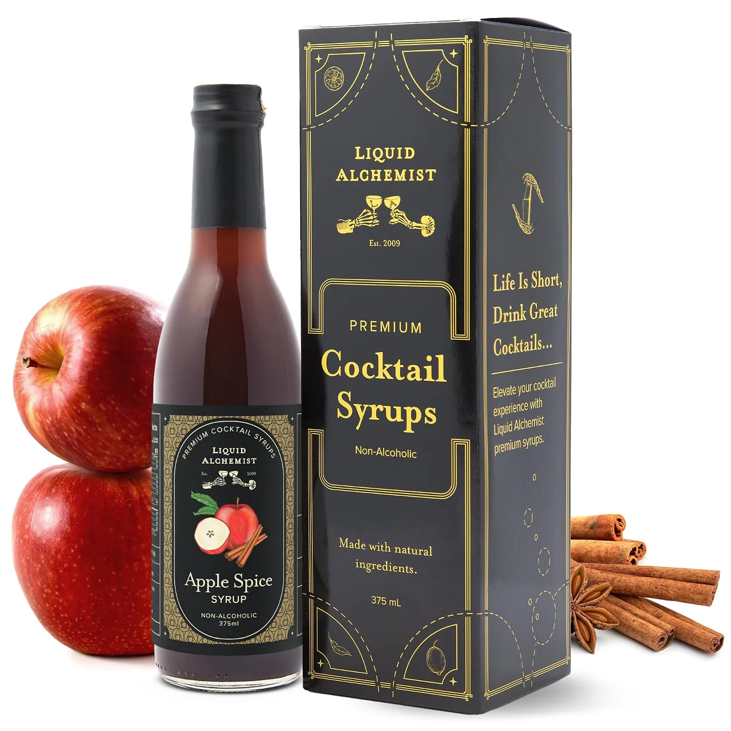 Excellent Liquid Alchemist Apple Spice Syrup for Cocktails Ingredients Make our Apple Syrup for Drinks a Fall Themed Old Fashioned Mix Small Batch Non-GMO Vegan Drink Mixer 12.7 oz Pack of 1 Secure