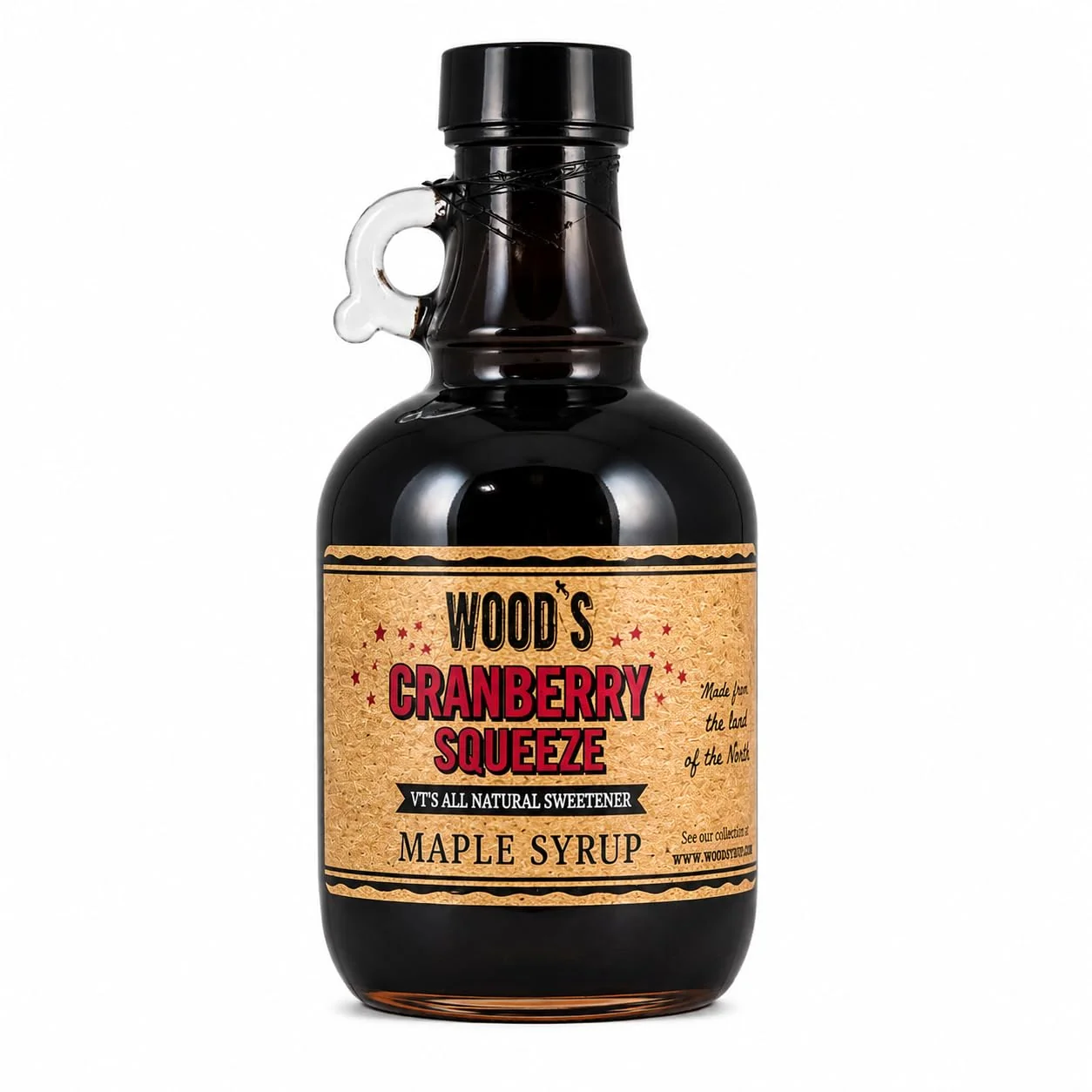 Fine Crafted WOOD’S Cranberry Squeeze Maple Syrup – Small-Batch Vermont Maple Syrup Infused with Tart amp Tantalizing Cape Cod Cranberries All-Natural Vegan Sweetener for Pancakes Cocktails Glazes amp Baking 8.45 Fl Oz 250mL Expertly Made