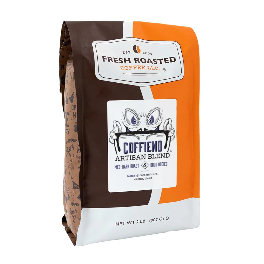 Long-Lasting Fresh Roasted Coffee Coffiend 2 lb 32 oz Med-Dark Roast Kosher Whole Bean Effective