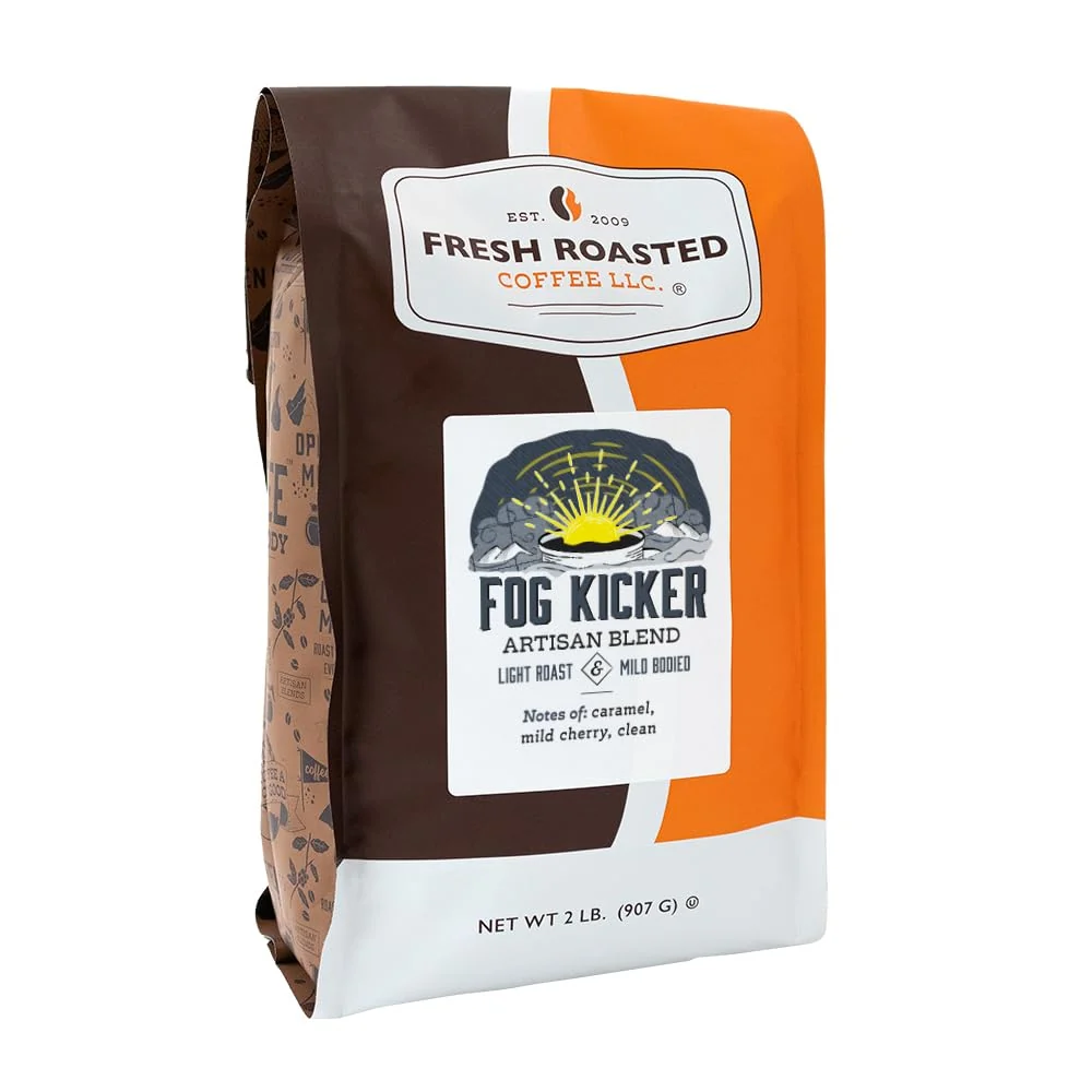 Premium Material Fresh Roasted Coffee Fog Kicker 2 lb 32 oz Light Roast Kosher Whole Bean Premium