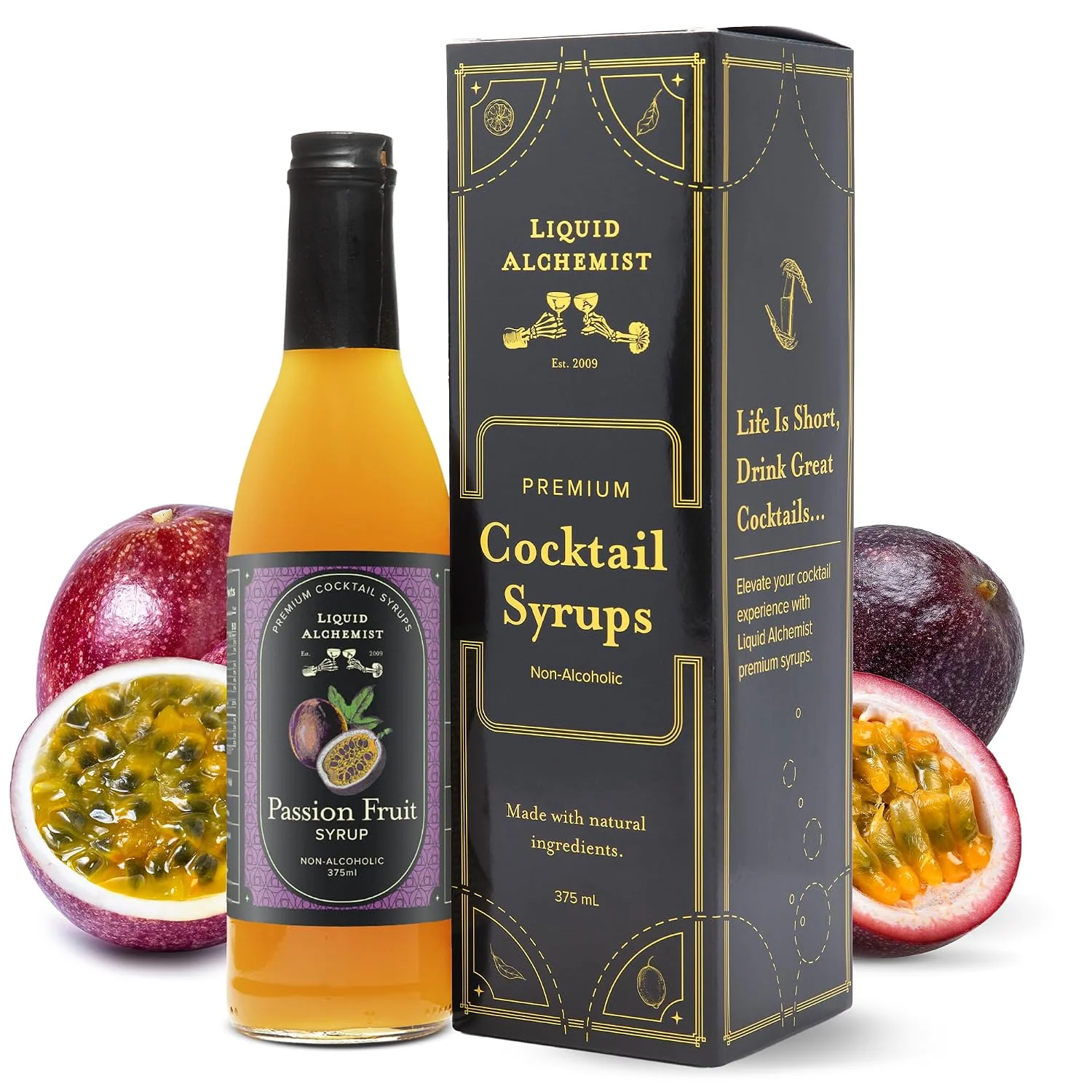 Quality Liquid Alchemist Passion Fruit Syrup for Cocktails – Ingredients Make our Passion Fruit Syrup for Drinks the Margarita Mix Small Batch Non-GMO Vegan Drink Mixer 12.7 Oz Pack of 1 Innovative