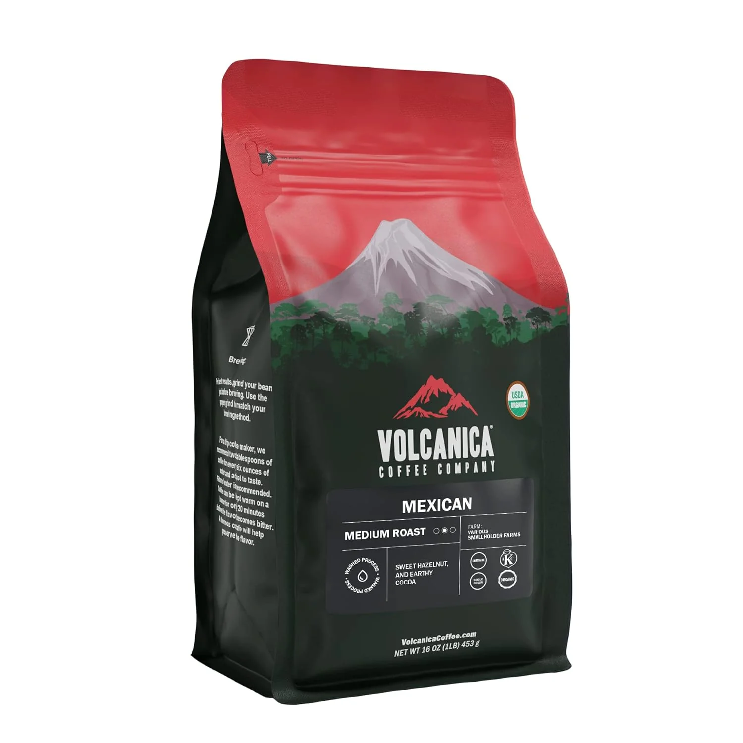 Trusted Mexican Coffee Ground Medium Roast USDA Organic Fresh Roasted 16-ounce Superior