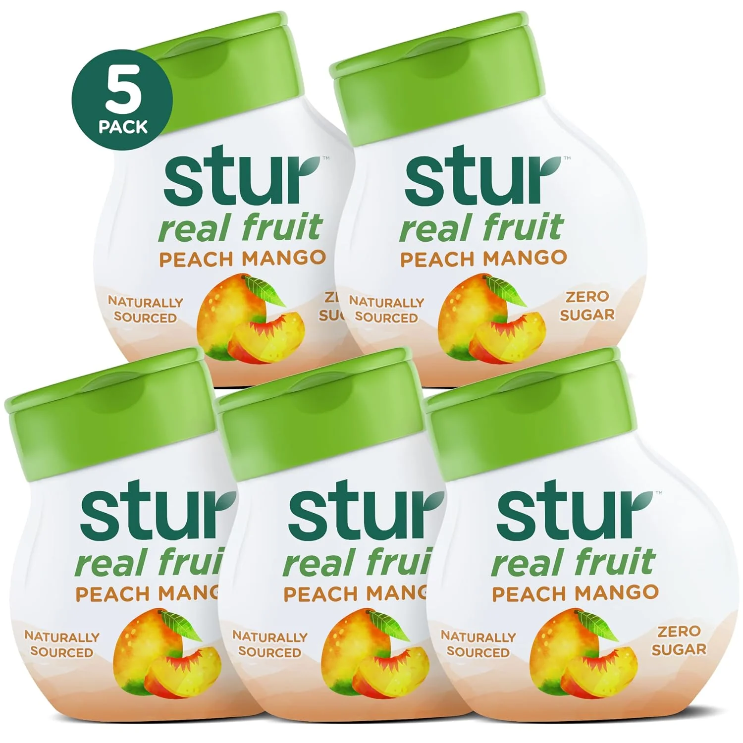 Elite Stur Liquid Water Enhancer Peach Mango Sweetened with Stevia High in Vitamin C Antioxidants Sugar Zero Calories Keto Vegan 5 Bottles Top-Quality