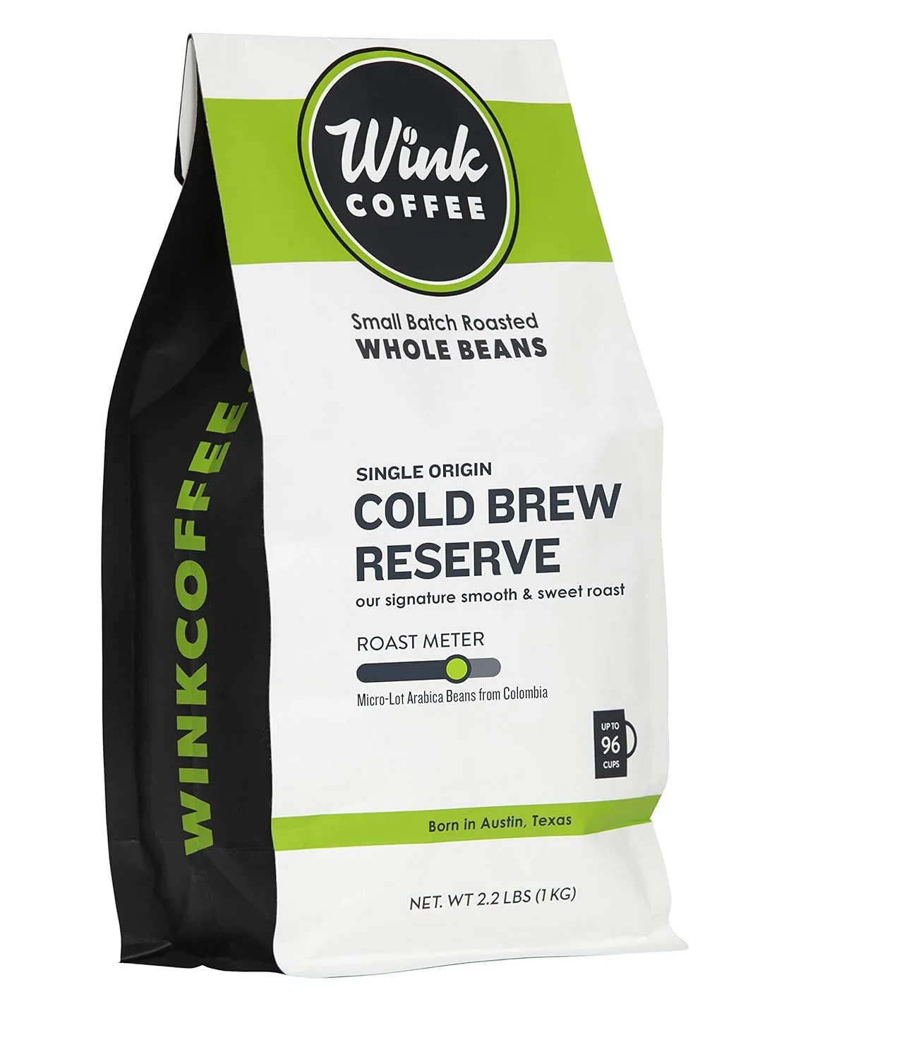 Specialty Wink Coffee Cold Brew Reserve Dark Roast Whole Bean Coffee Single Origin Colombian Arabica Beans 2.2 lb Small-Batch Smooth Sustainably Sourced Original Design