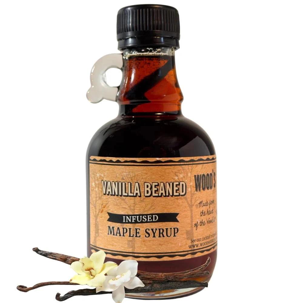 Trendy WOOD’S Vanilla Beaned Maple Syrup – Infused Vermont Maple Syrup with Vanilla Bean Pod Smooth Rich All-Natural amp Vegan Sweetener for Breakfast Baking Seafood Popcorn amp More 8.45 Fl Oz 250mL Fashionable