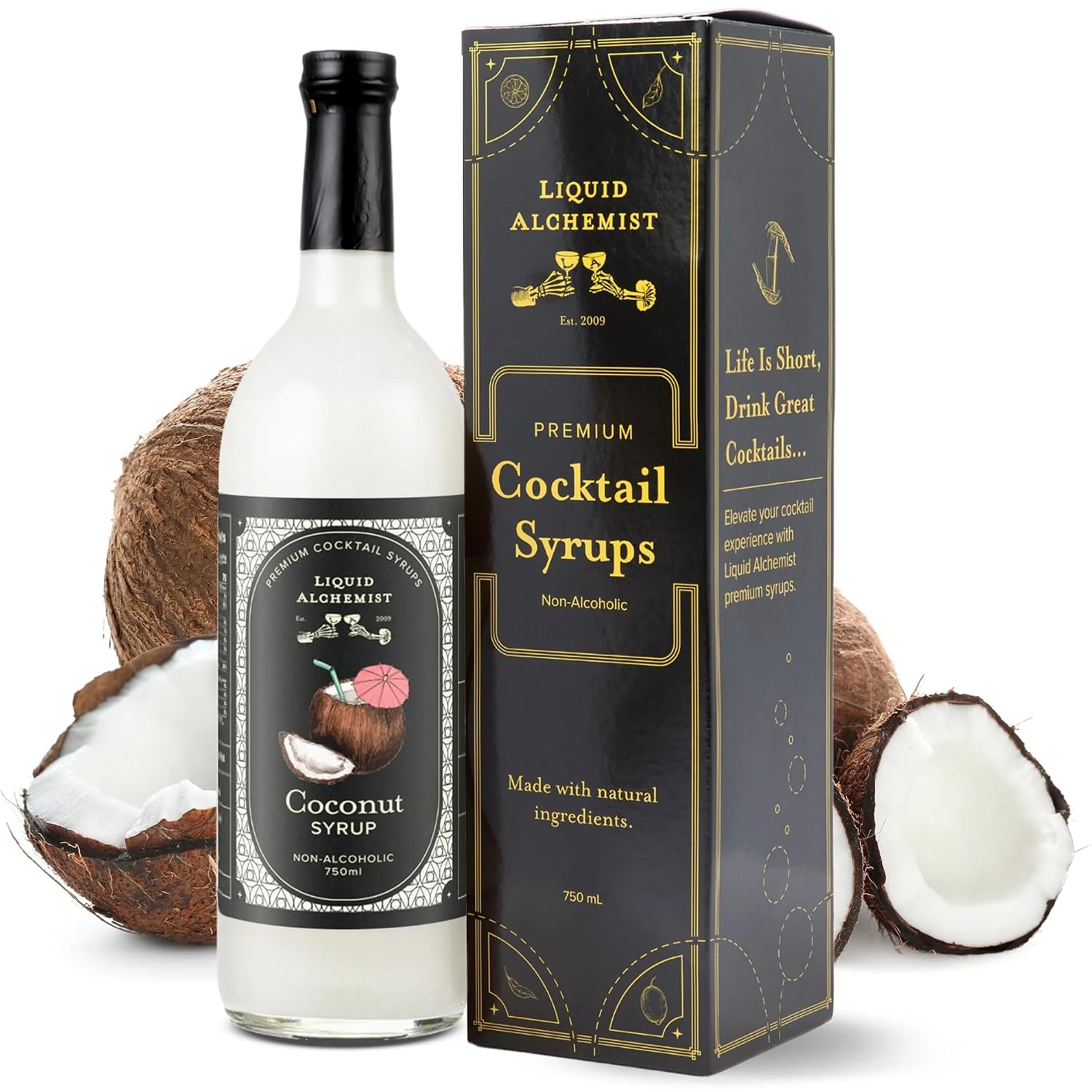 Efficient Liquid Alchemist Coconut Syrup for Cocktails Ingredients Make our Coconut Syrup for Drinks a Pina Colada Mixer Small Batch Non-GMO amp Vegan 25.4 Oz Drink Mixer Pack of 1 Eco-Friendly