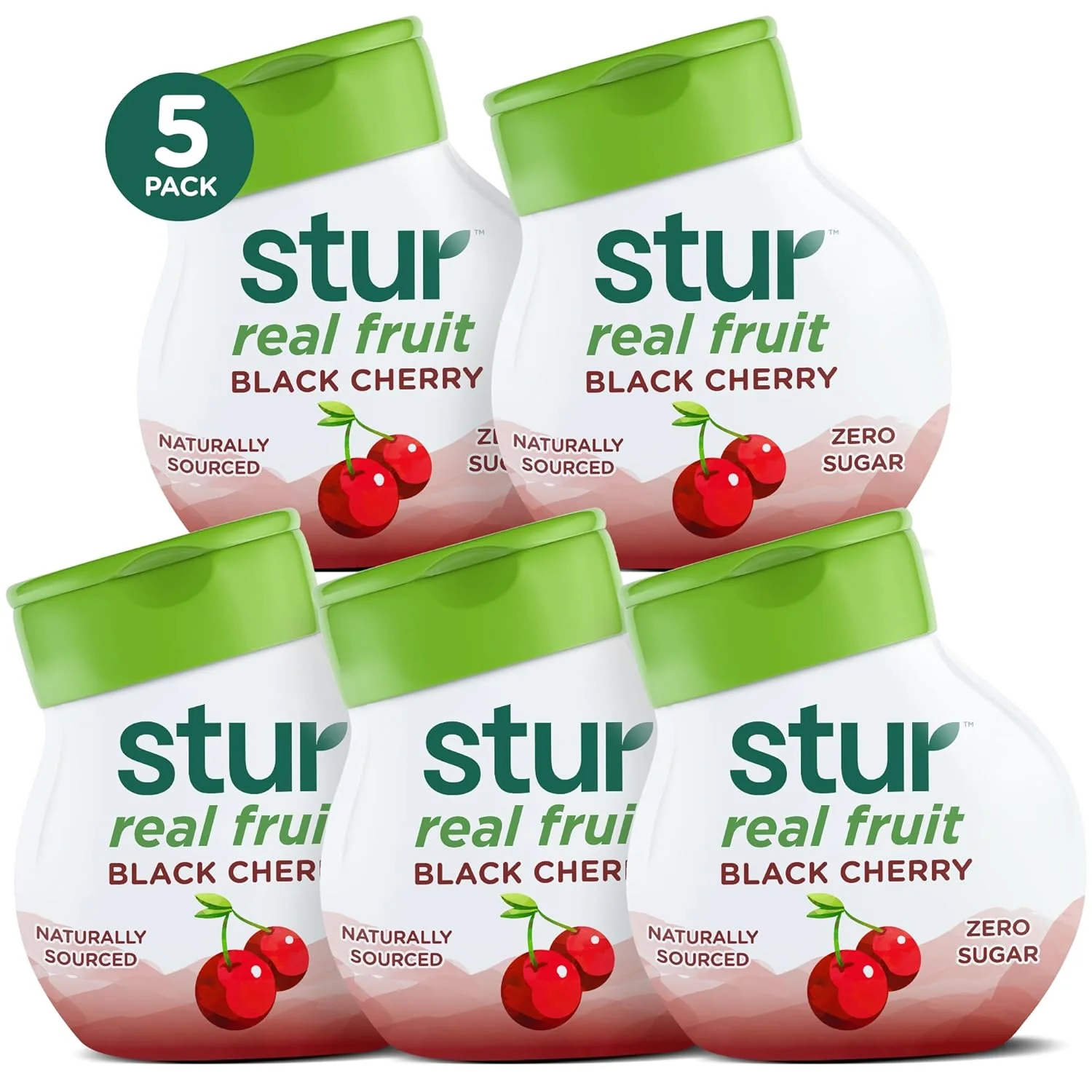 Artisan Stur Liquid Water Enhancer Black Cherry Naturally Sweetened High in Vitamin C Antioxidants Sugar Zero Calories Keto Vegan 5 Bottles Certified