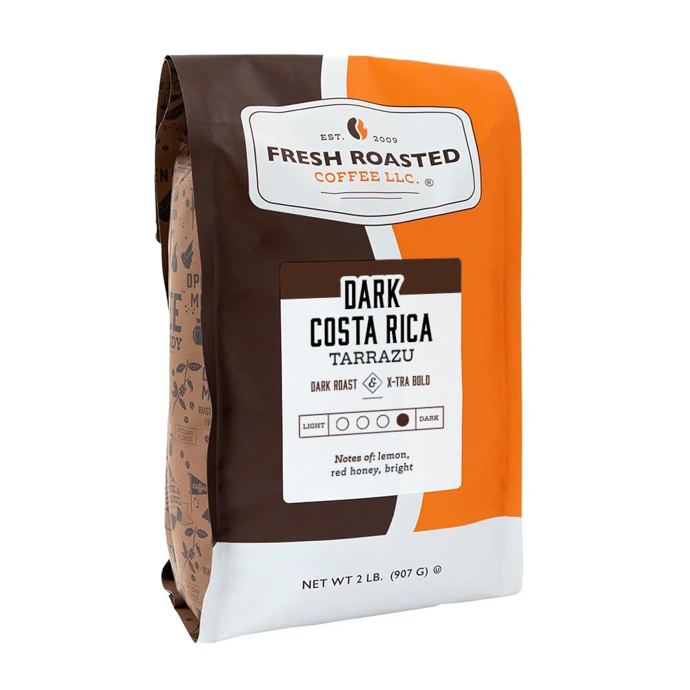 Minimalist Fresh Roasted Coffee Dark Costa Rican Tarrazu 2 lb 32 oz Dark Roast Kosher Ground Optimized