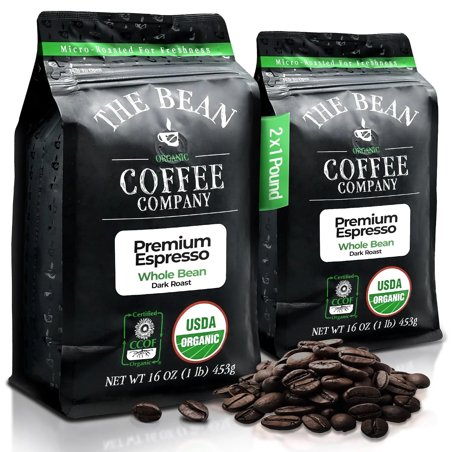 Trusted The Bean Organic Coffee Co. Premium Espresso Dark Whole Bean 2 x 1 lb Dark-roasted espresso bittersweet and nutty. Organic coffee beans. 2 x 1 lb. Eco-Friendly