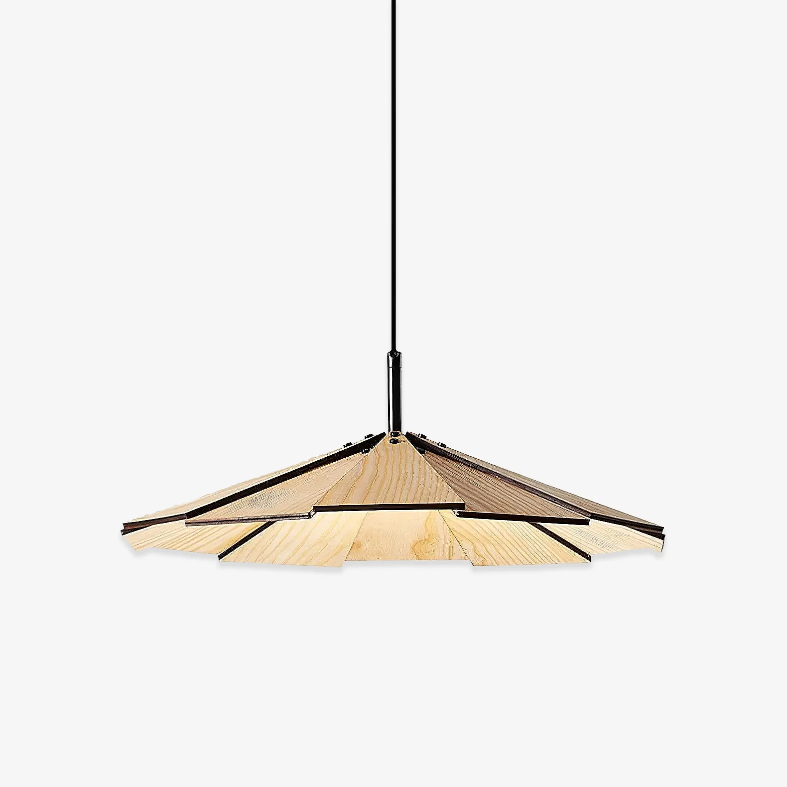 User-Friendly Umbrella Wooden Pendant Light Sustainable