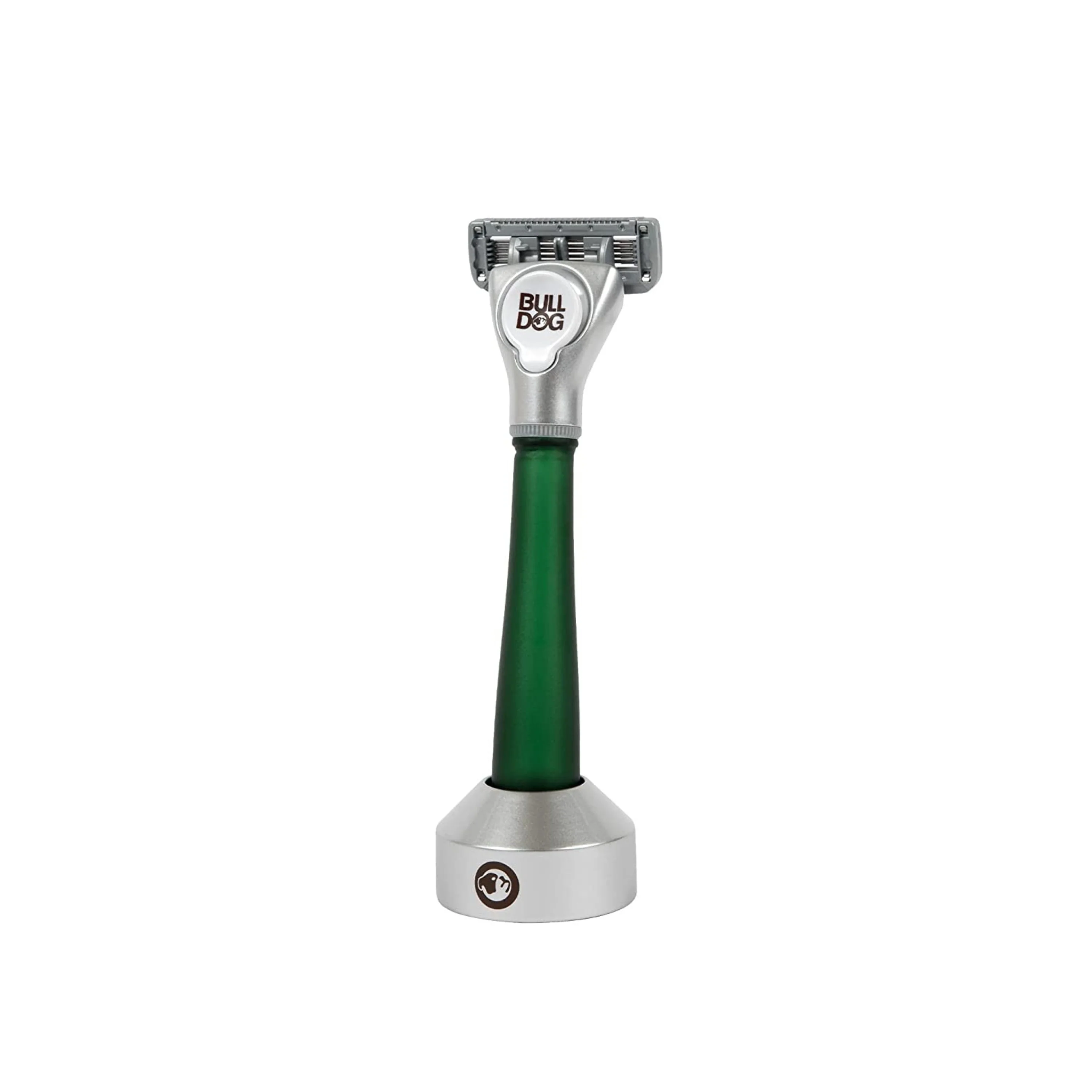Smooth Bulldog Recycled Glass Handle Razor with Razor Stand Authentic