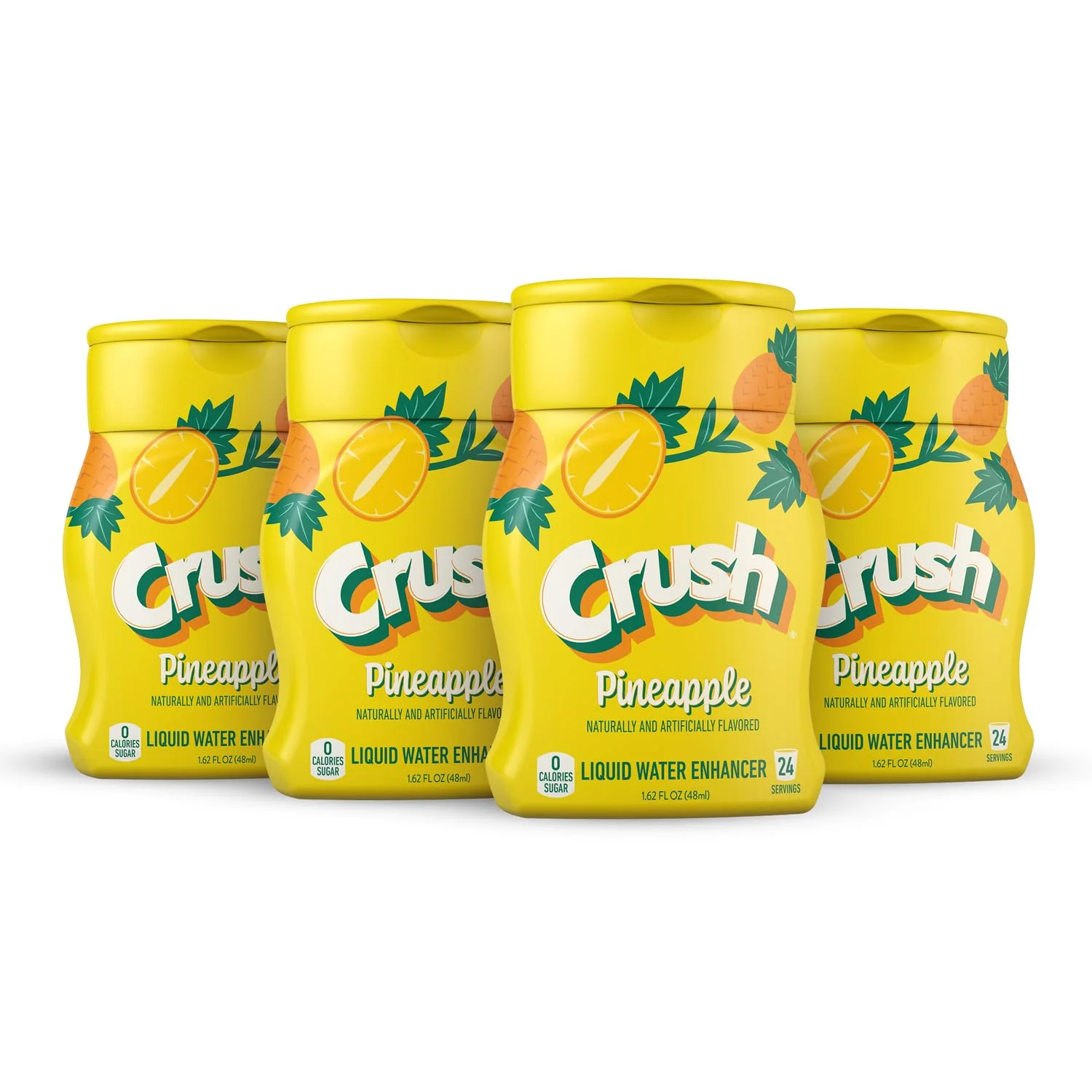 Stylish Crush Pineapple Liquid Water Enhancer – New Better Taste 4 Bottles Makes 96 Flavored Water Drinks – Sugar Zero Calorie Comfortable