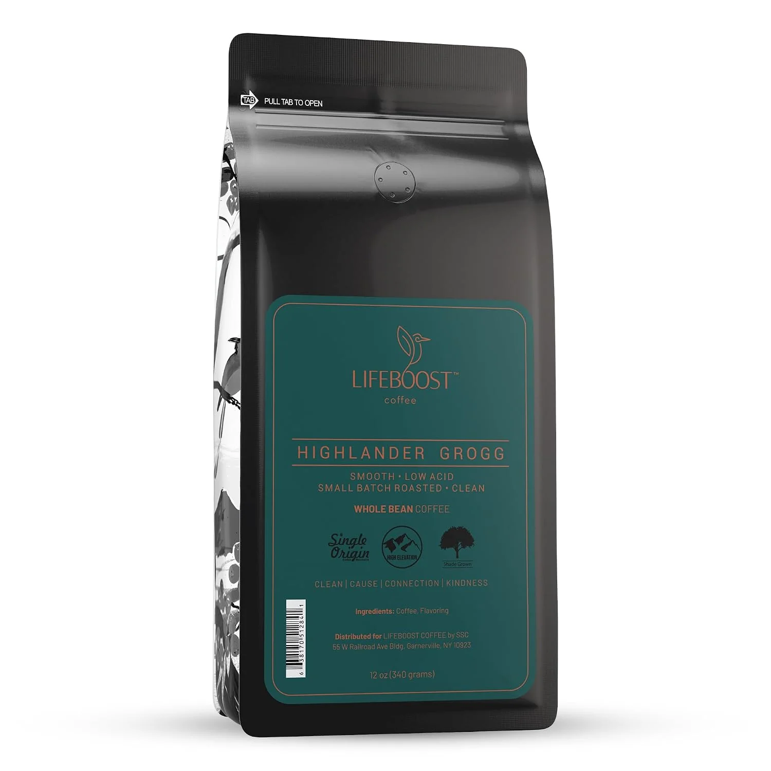 Superior Lifeboost Highlander Grogg Whole Bean Coffee – Non-GMO Low Acid Single Origin Flavored Coffee Beans – Third Party Tested For Mycotoxins amp Pesticides – 12 Ounces Authentic