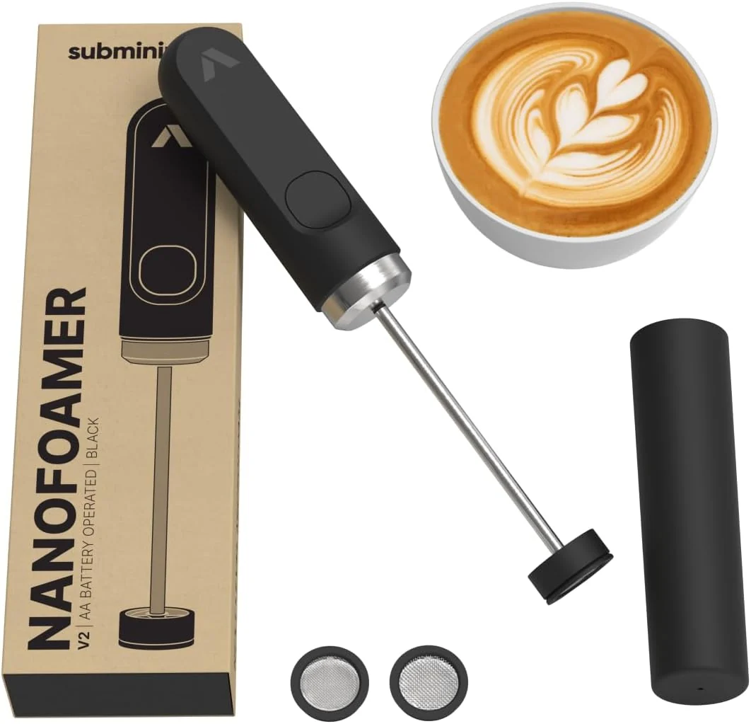 Trusted Subminimal NanoFoamer V2 Performance Milk Foamer NEW Model Edition Waterproof Dual-Speed Stainless Steel Microfoamed Milk in 30 Seconds Verified