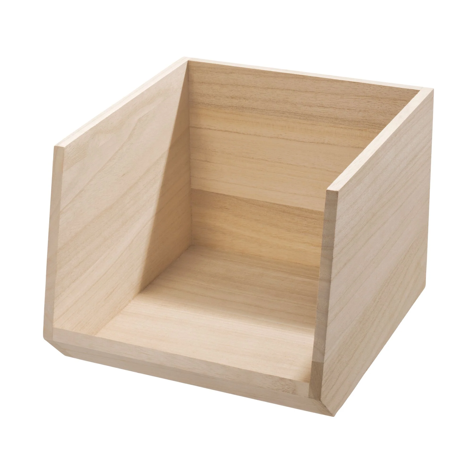 Dependable iDesign Wood Open Front Bin Powerful