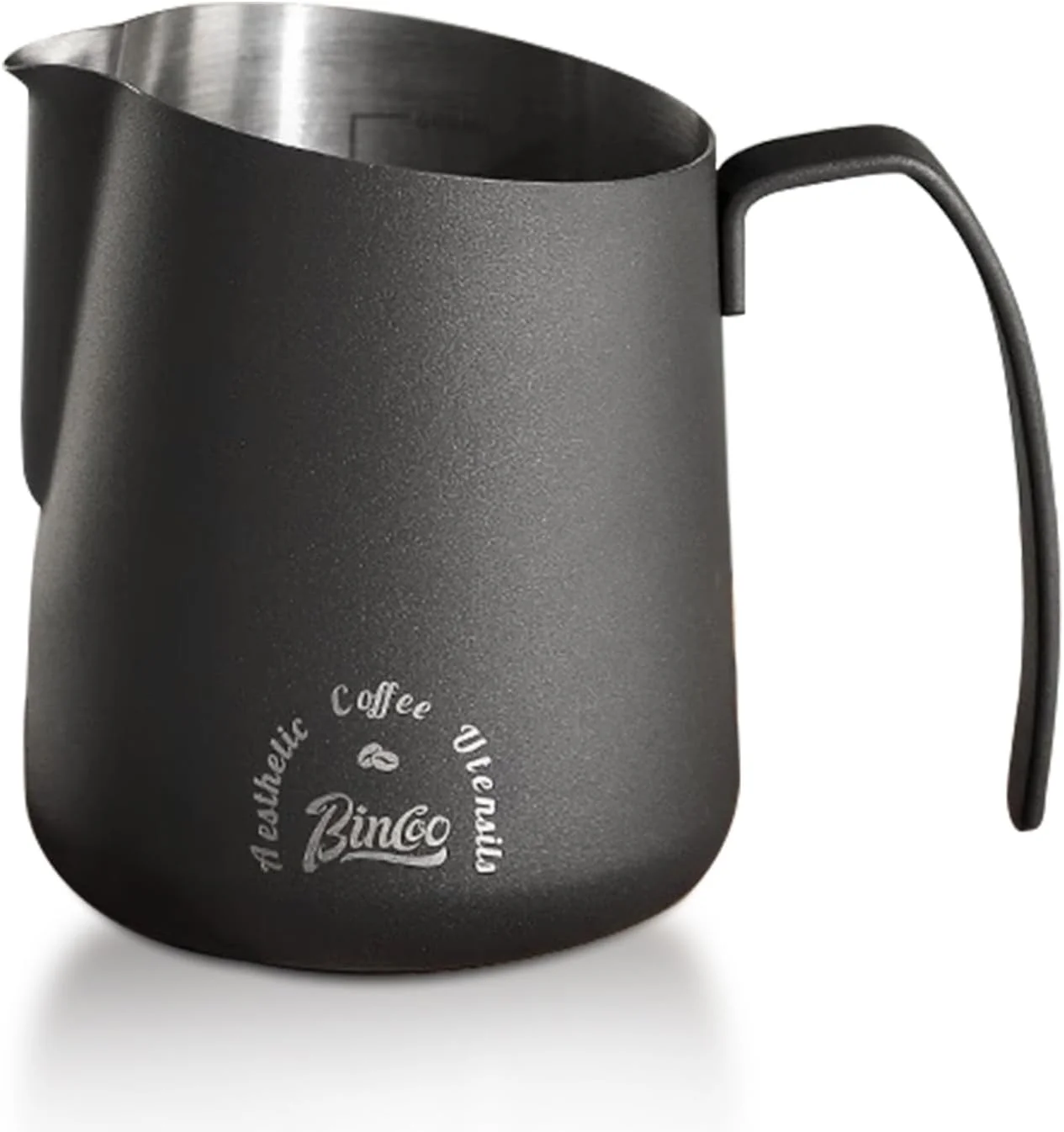 Specialty Milk Frothing Pitcher 500ML – Espresso Steaming Pitcher with Large Handle and V-Spout Stainless Steel Milk Frothing Cup for Cappuccino Latte Art Convenient